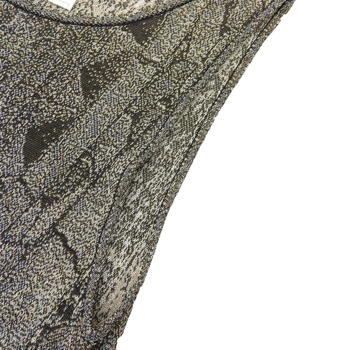 シャネル CHANEL ラメ入り ワンピース ノースリーブ ココマーク金具 ブラック×ゴールド サイズ42 レディース 2010年 国内正規店タグ 4405