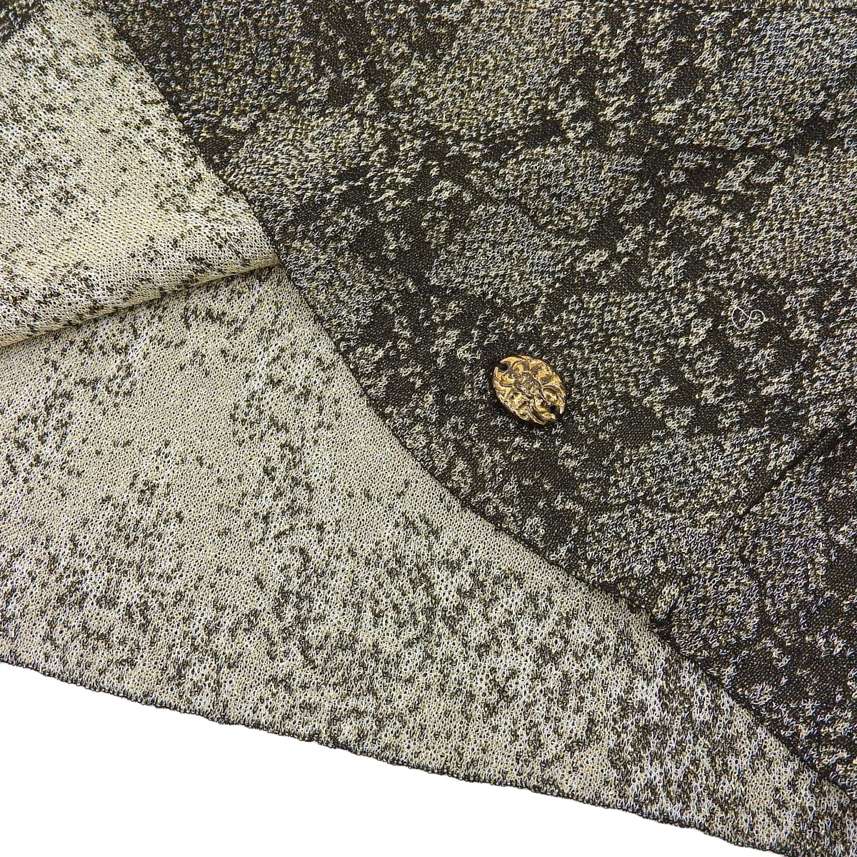 シャネル CHANEL ラメ入り ワンピース ノースリーブ ココマーク金具 ブラック×ゴールド サイズ42 レディース 2010年 国内正規店タグ 4405