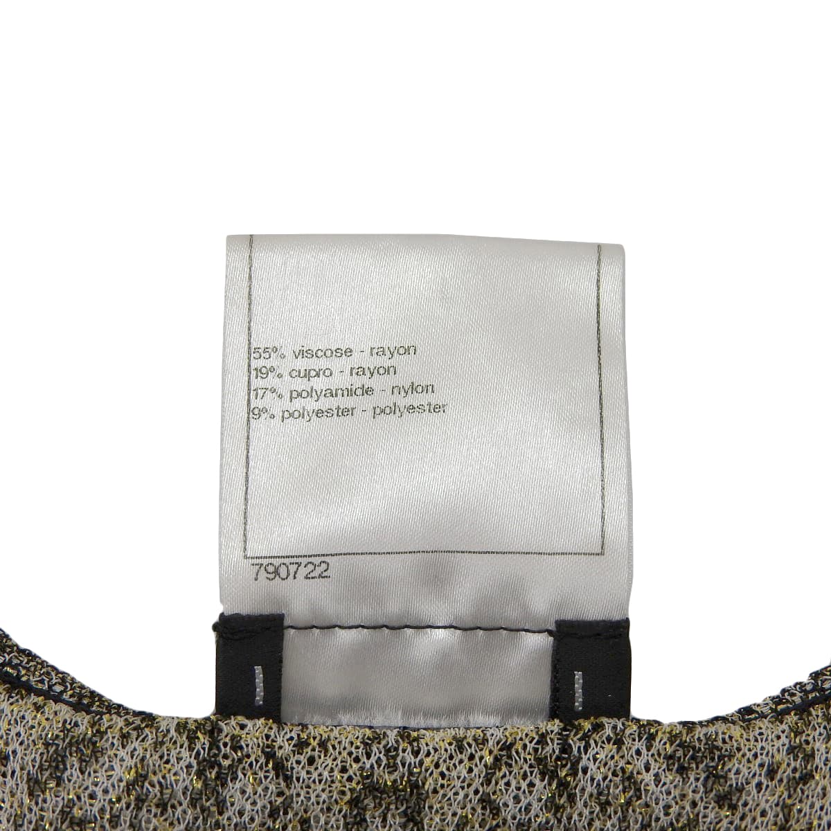 シャネル CHANEL ラメ入り ワンピース ノースリーブ ココマーク金具 ブラック×ゴールド サイズ42 レディース 2010年 国内正規店タグ 4405