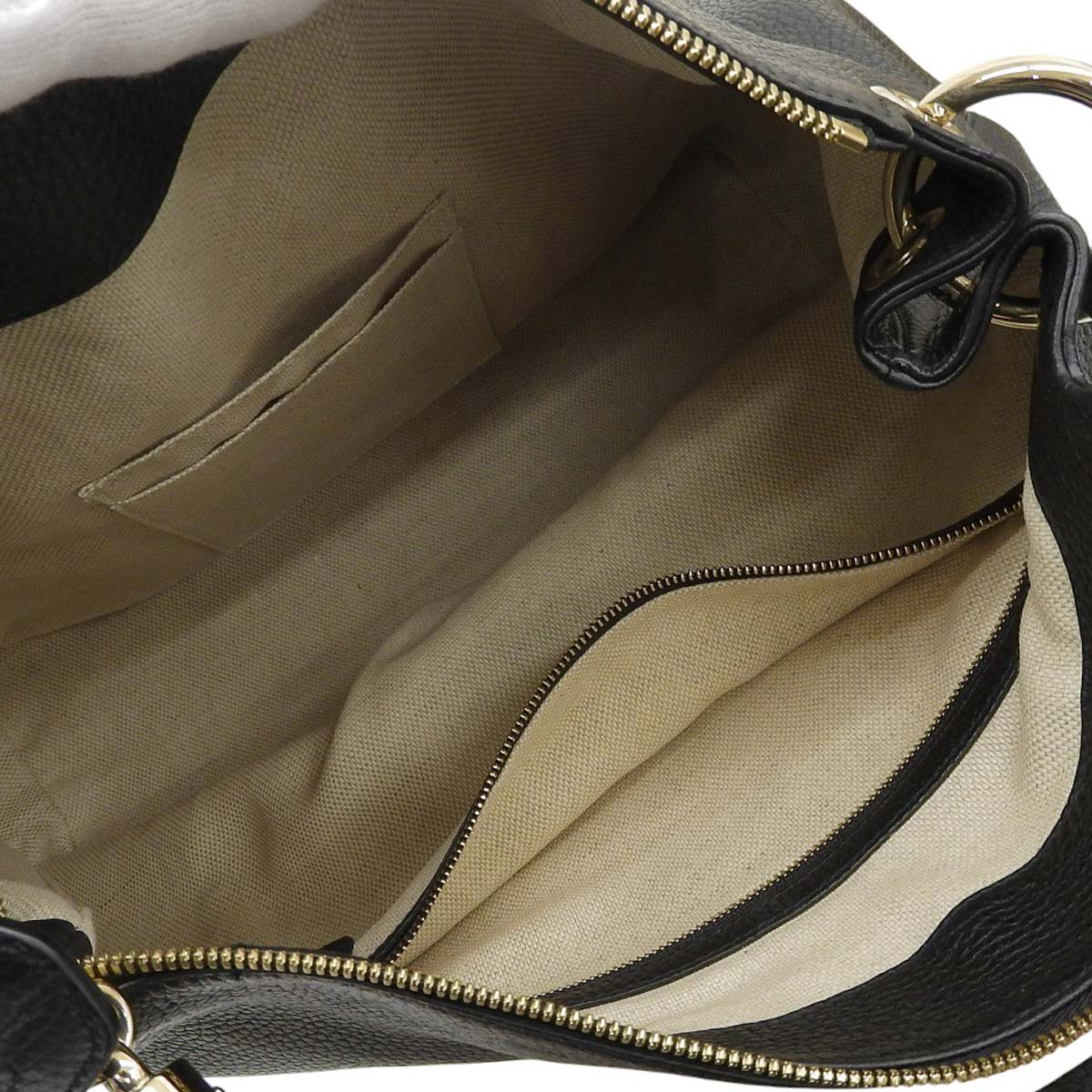 グッチ GUCCI インターロッキング ショルダーバッグ ハンドバッグ 2WAYバッグ ソーホー タッセル レザー ブラック レディース 4619