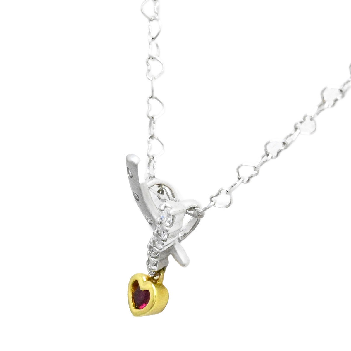 カラッチ KARATI K18WG ホワイトゴールド ハートルビー0.10ct ダイヤ0.10ct ネックレス レディース ペンダント  2126