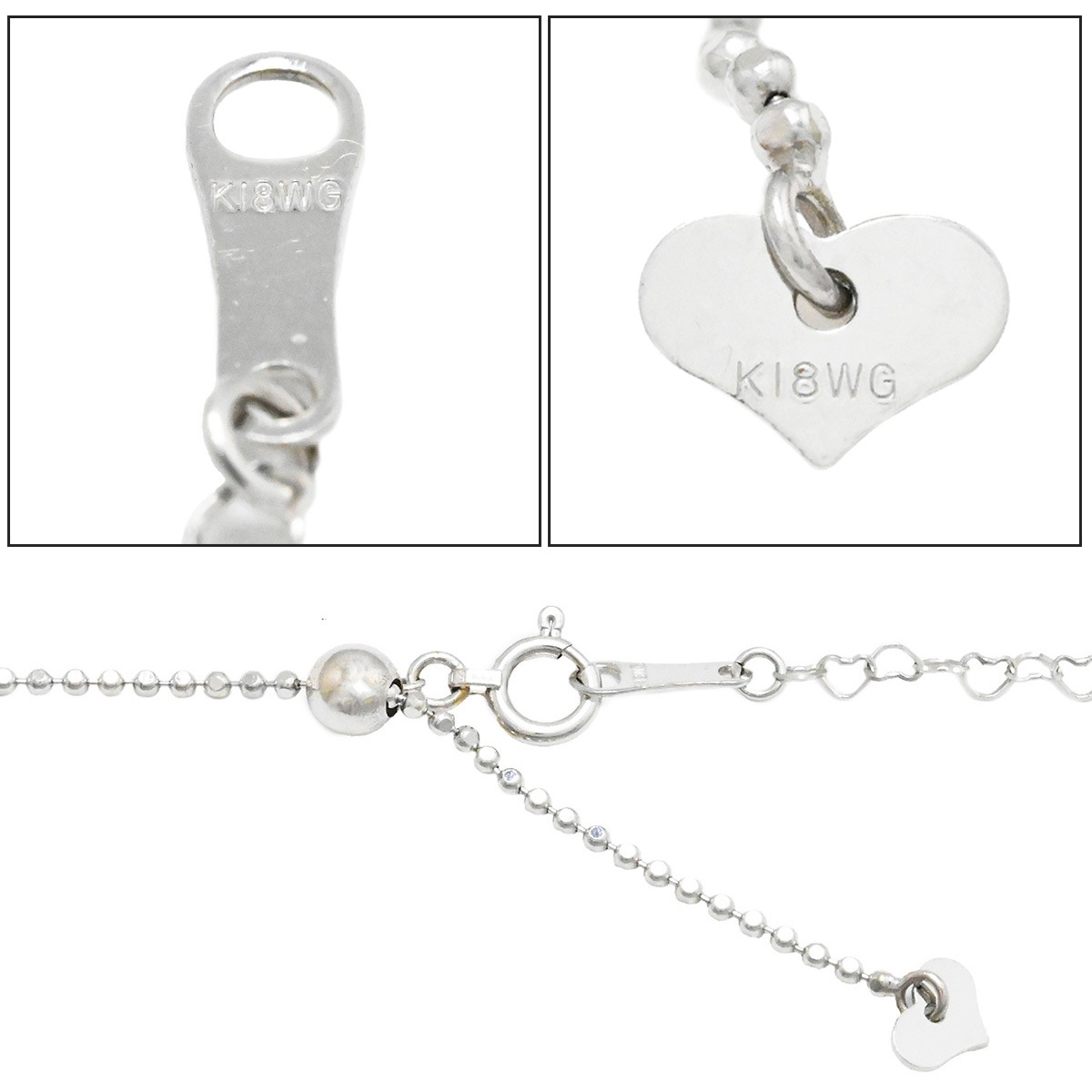 カラッチ KARATI K18WG ホワイトゴールド ハートルビー0.10ct ダイヤ0.10ct ネックレス レディース ペンダント  2126