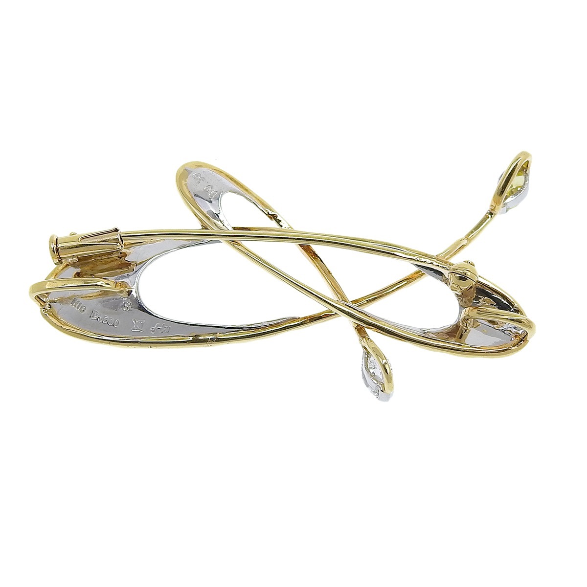 石川暢子 イシカワノブコ K18YG Pｔ900 プラチナ ダイヤモンド 0.39ct ブローチ ペンダントトップ レディース 4204