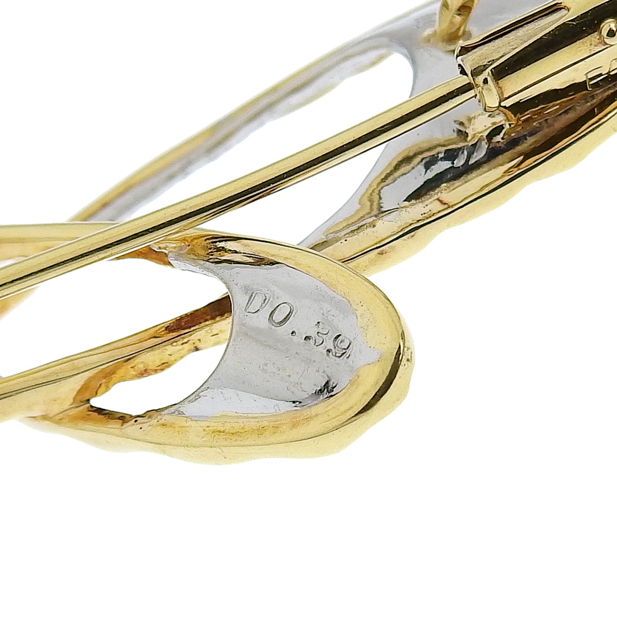 石川暢子 イシカワノブコ K18YG Pｔ900 プラチナ ダイヤモンド 0.39ct ブローチ ペンダントトップ レディース 4204