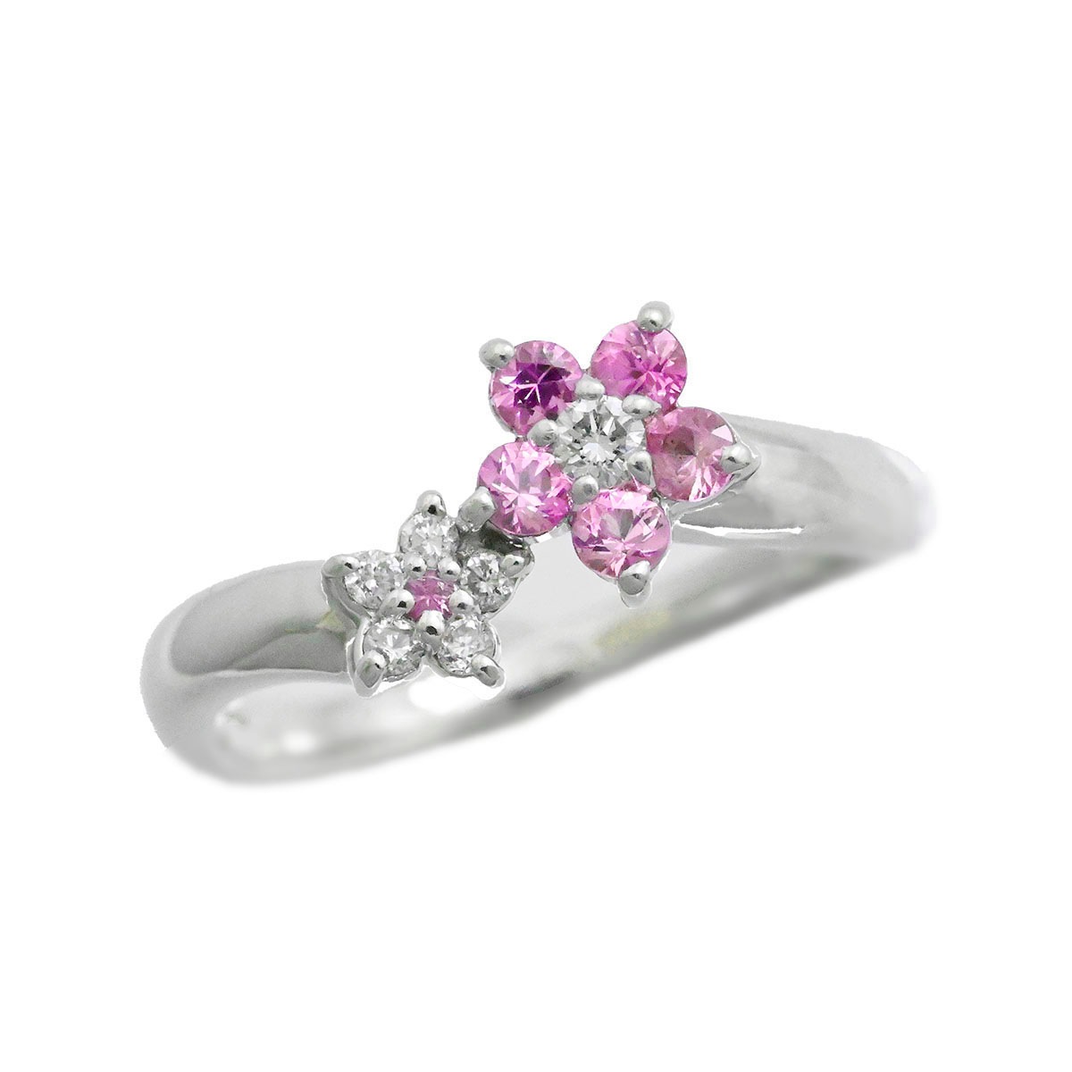 ポンテヴェキオ PONTE VECCHIO ピンクサファイア0.21ct ダイヤ0.08ct リング 9号 レディース  3737