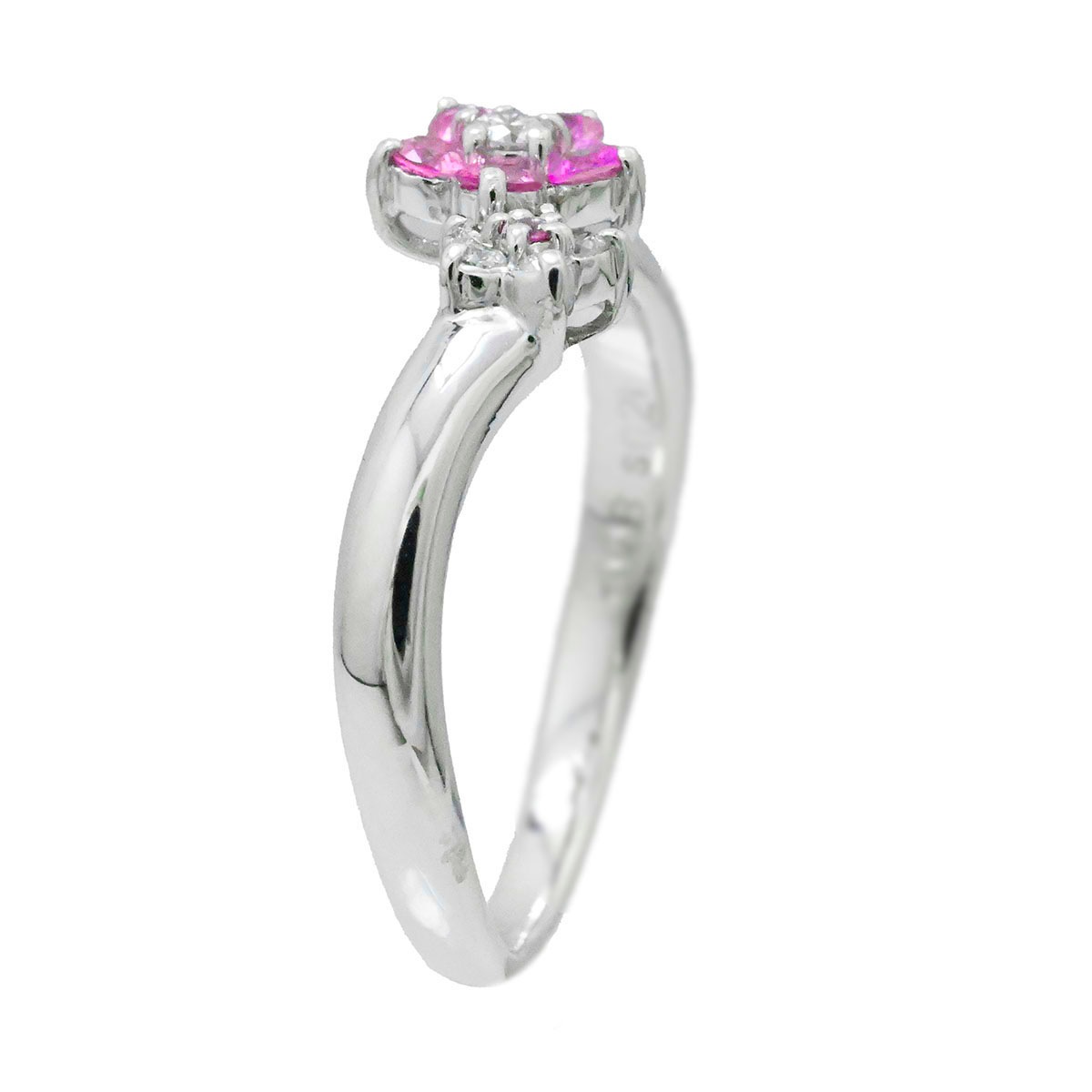 ポンテヴェキオ PONTE VECCHIO ピンクサファイア0.21ct ダイヤ0.08ct リング 9号 レディース  3737