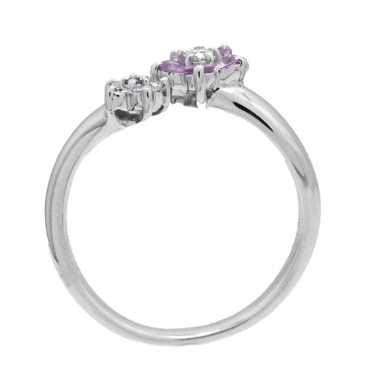 ポンテヴェキオ PONTE VECCHIO ピンクサファイア0.21ct ダイヤ0.08ct リング 9号 レディース  3737