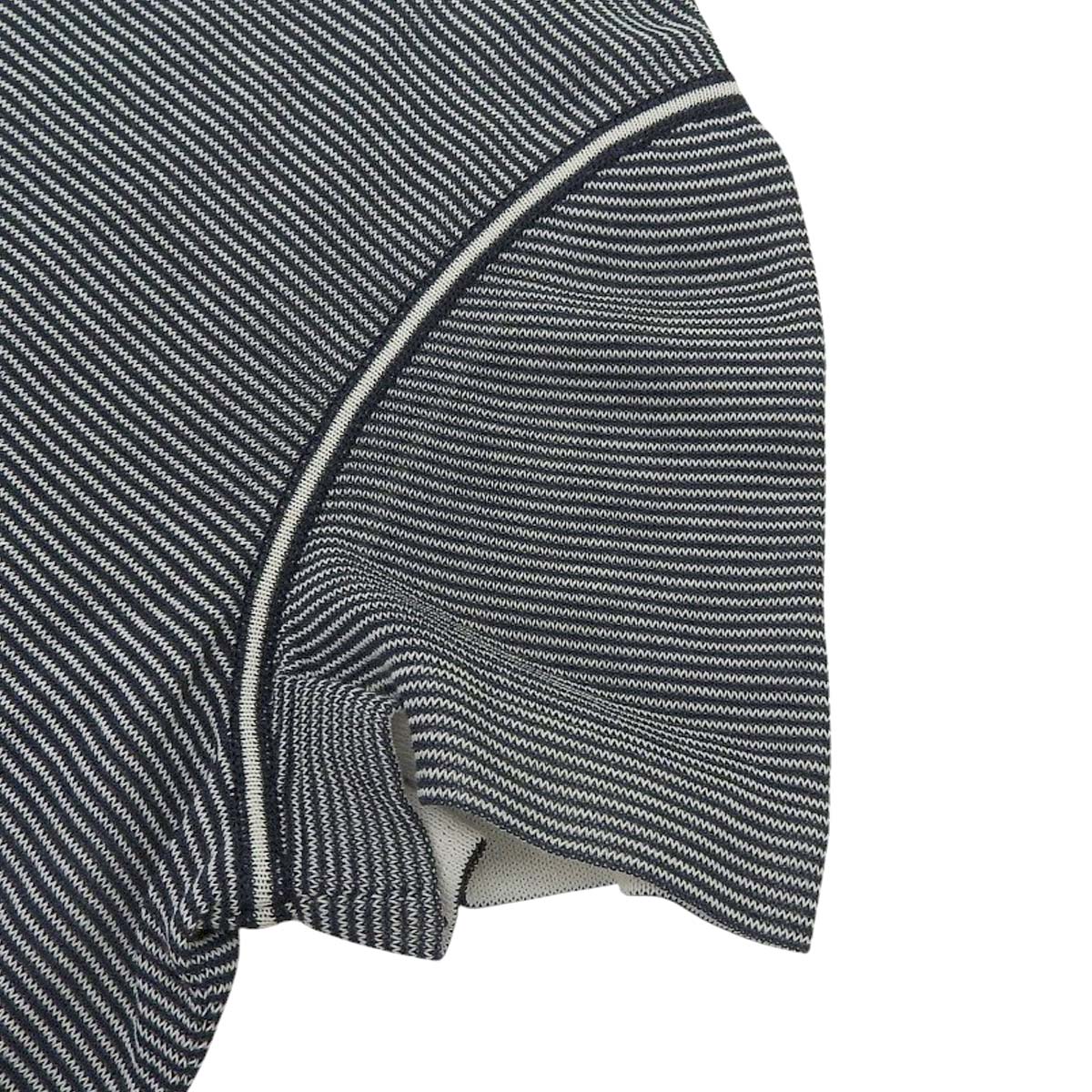 シャネル CHANEL ボーダー 半袖 ニット コットン混 ネイビー×ホワイト 38 レディース 4620