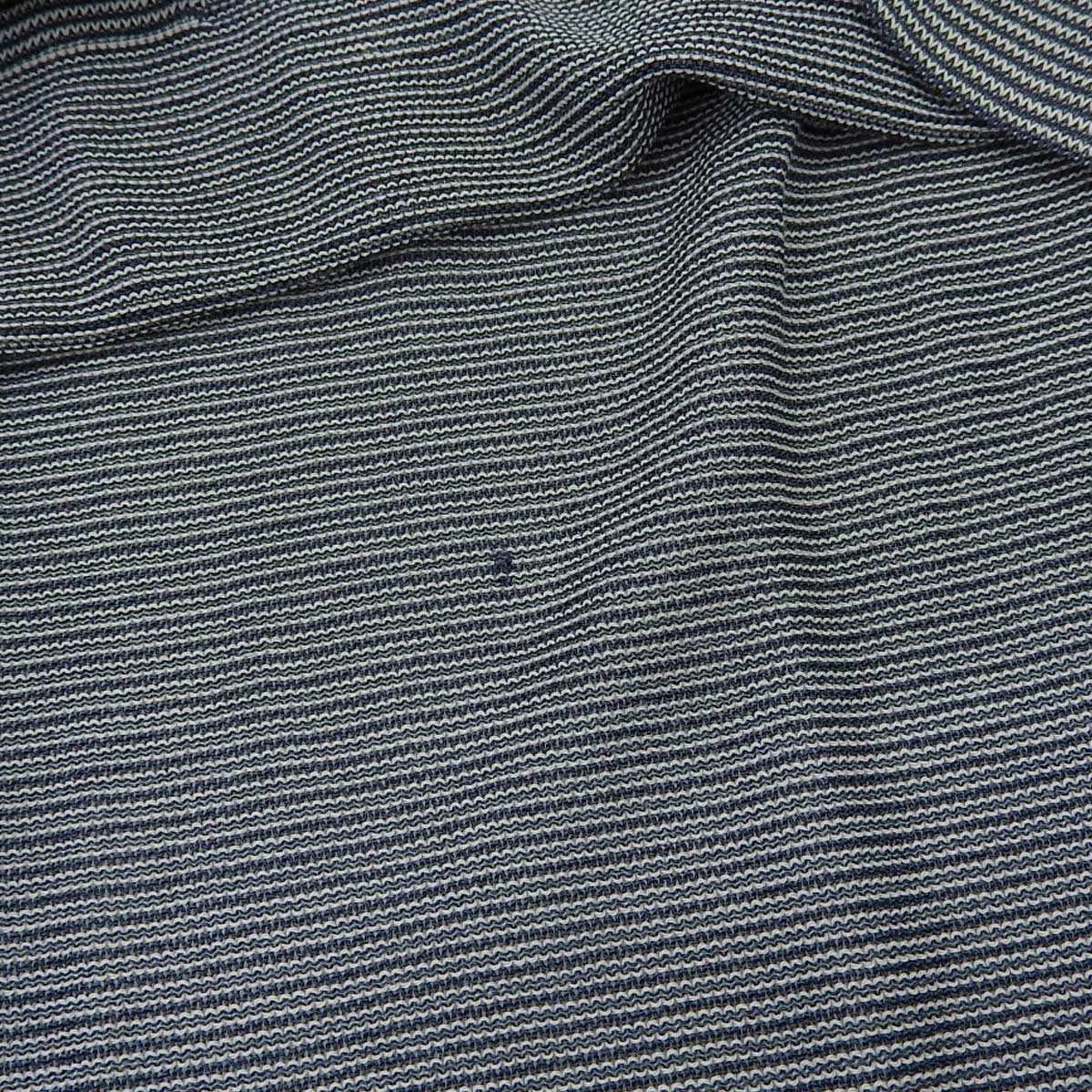 シャネル CHANEL ボーダー 半袖 ニット コットン混 ネイビー×ホワイト 38 レディース 4620