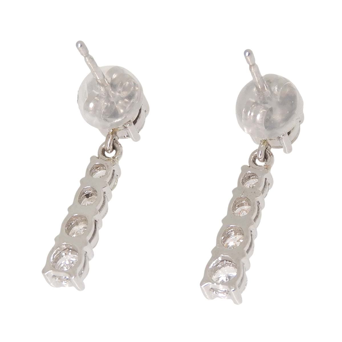 Pt900 プラチナ ダイヤモンド 0.50ct 0.50ct 4連 ピアス レディース 4776