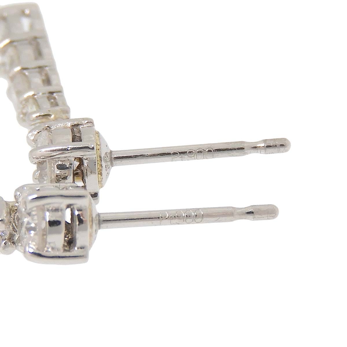 Pt900 プラチナ ダイヤモンド 0.50ct 0.50ct 4連 ピアス レディース 4776