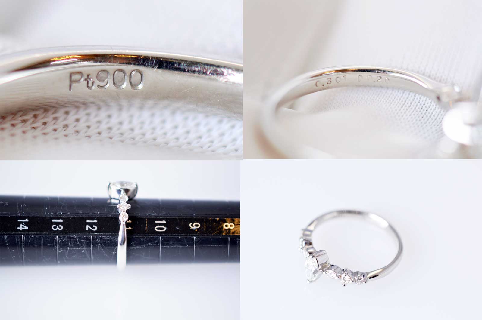 ジュエリー ノンブランド PT900 ダイヤ 0.301ｃｔ 0.20ｃｔ マーキーズカット リング 11号 ノンブランドジュエリー 6211