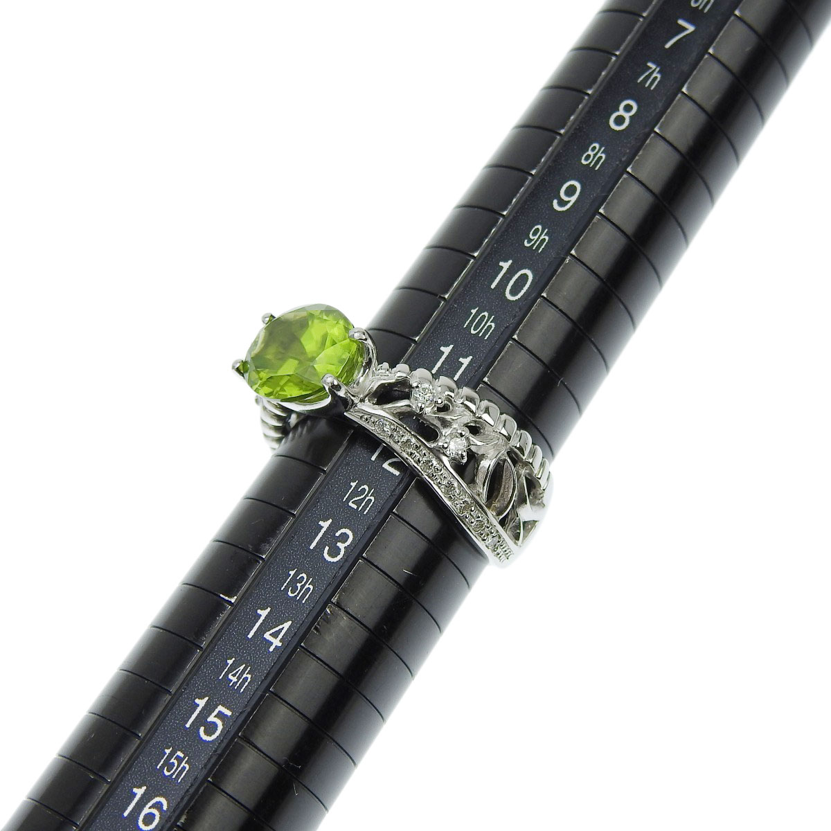 テンクウ TENKU 天空 K18WG ホワイトゴールド ペリドット2.78ct ダイヤモンド0.17ct リング 指輪 12号 レディース 4092