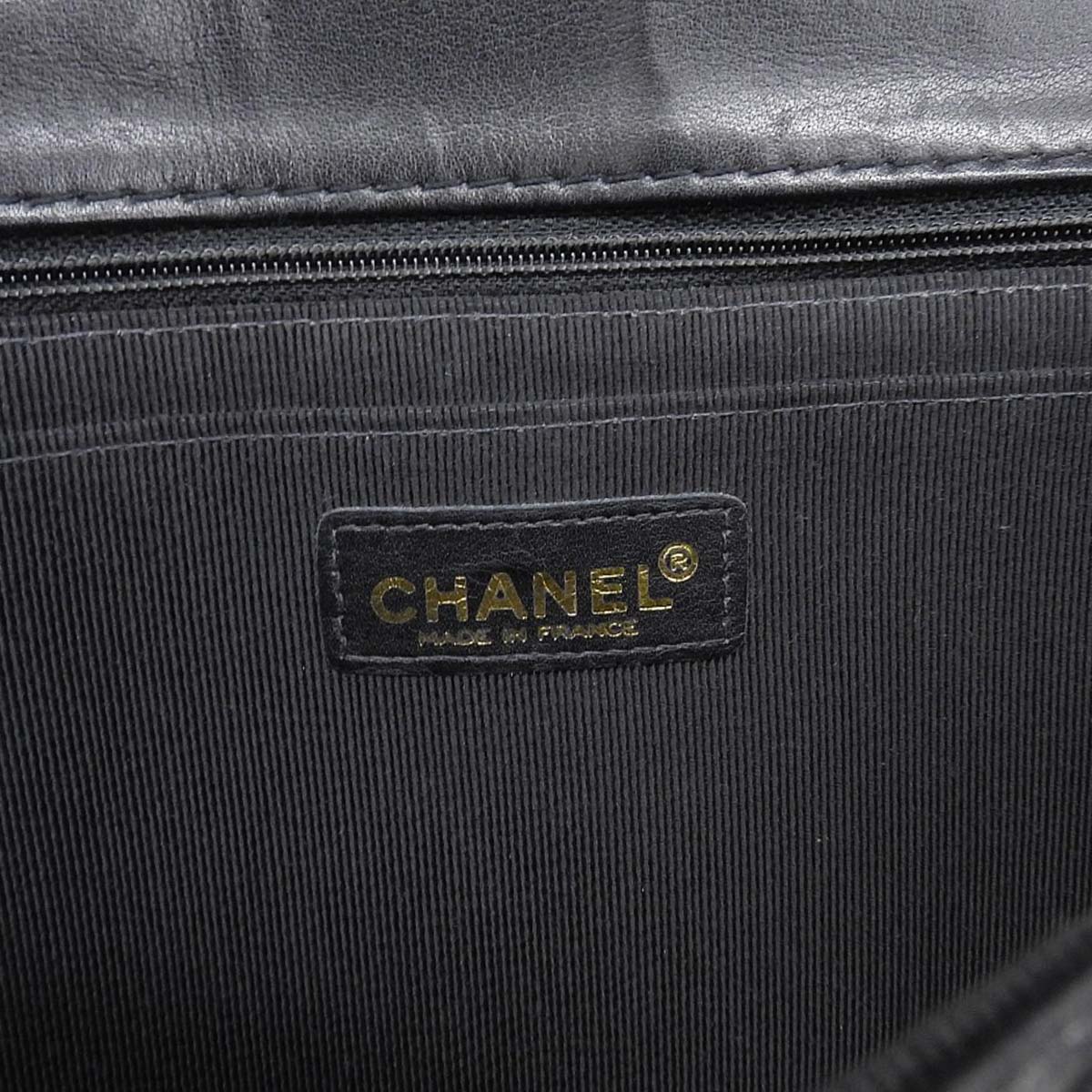 シャネル CHANEL ワイルドステッチ チェーン ショルダーバッグ レザー ブラック レディース 6番 4518