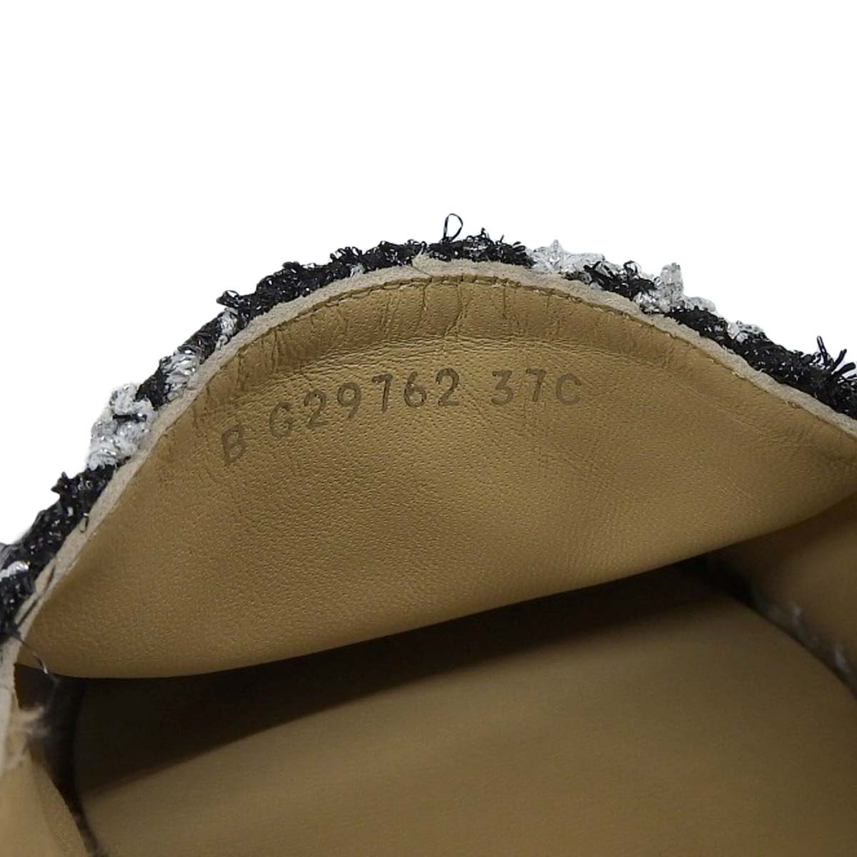 シャネル CHANEL ココマーク エスパドリーユ ESPADRILLES ラメツイード ブラック×シルバー 37 レディース 4563