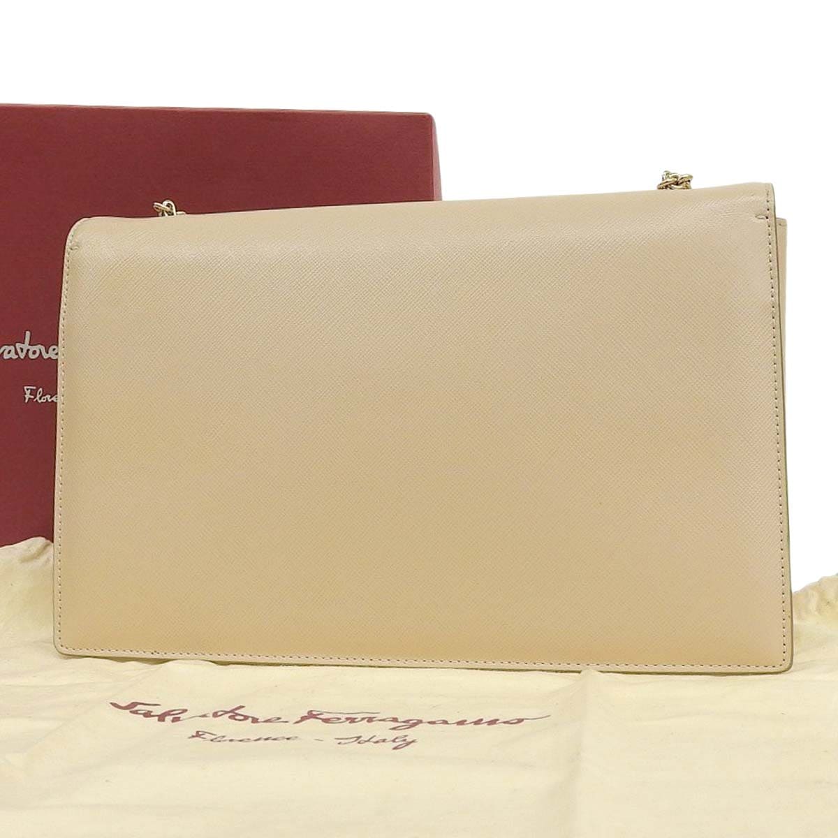 フェラガモ VARA ミニ チェーンバッグ ショルダー ベージュ フェラガモ FERRAGAMO ヴァラ チェーンショルダーバッグ 斜め