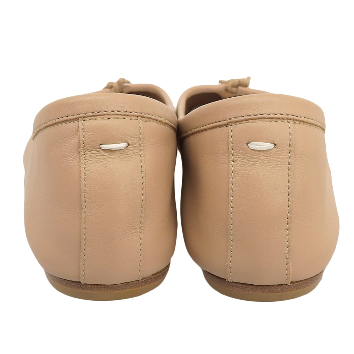 マルタンマルジェラ Maison Martin Margiela フラットシューズ 足袋 バレエシューズ レザー ベージュ 40 レディース 4687
