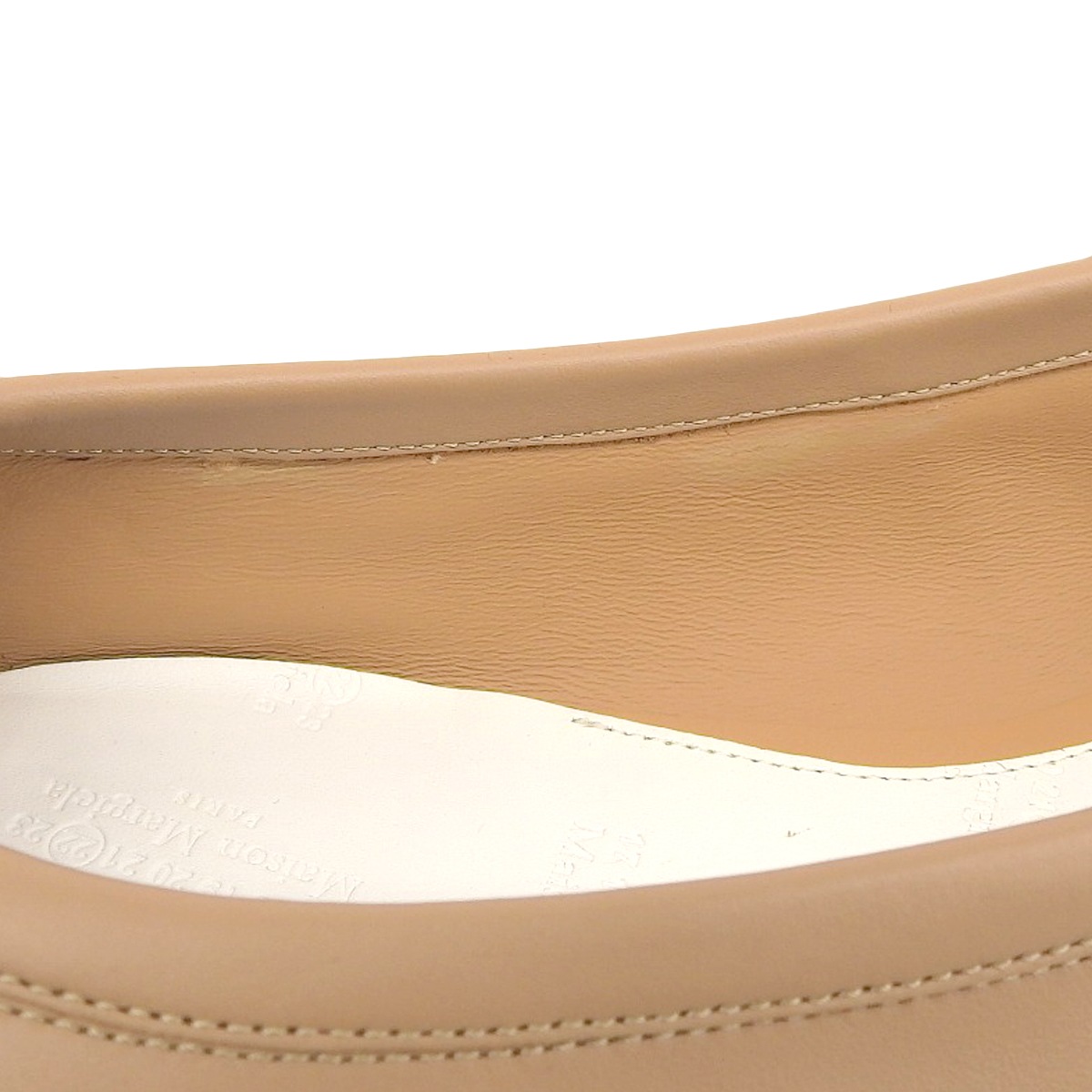 マルタンマルジェラ Maison Martin Margiela フラットシューズ 足袋 バレエシューズ レザー ベージュ 40 レディース 4687