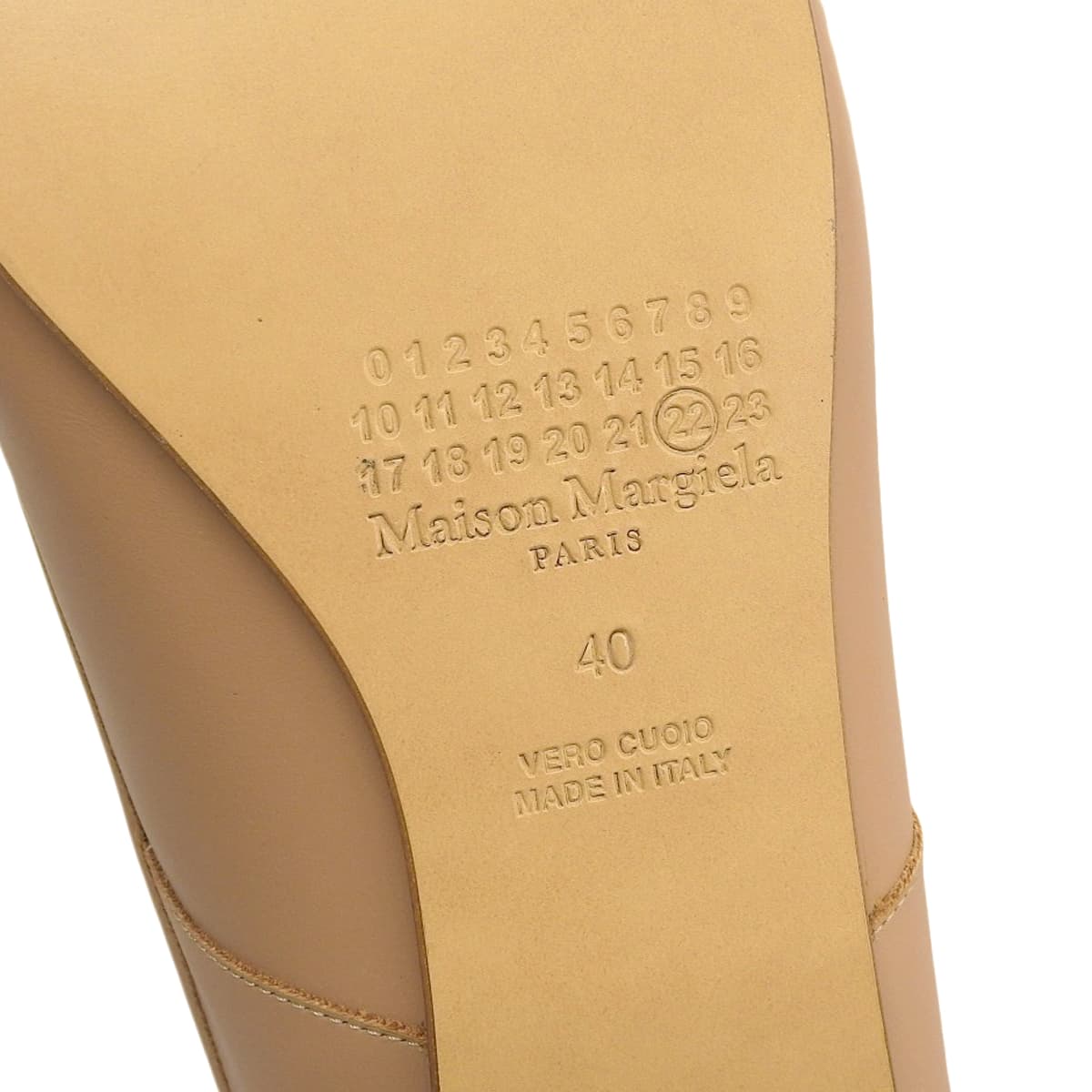 マルタンマルジェラ Maison Martin Margiela フラットシューズ 足袋 バレエシューズ レザー ベージュ 40 レディース 4687