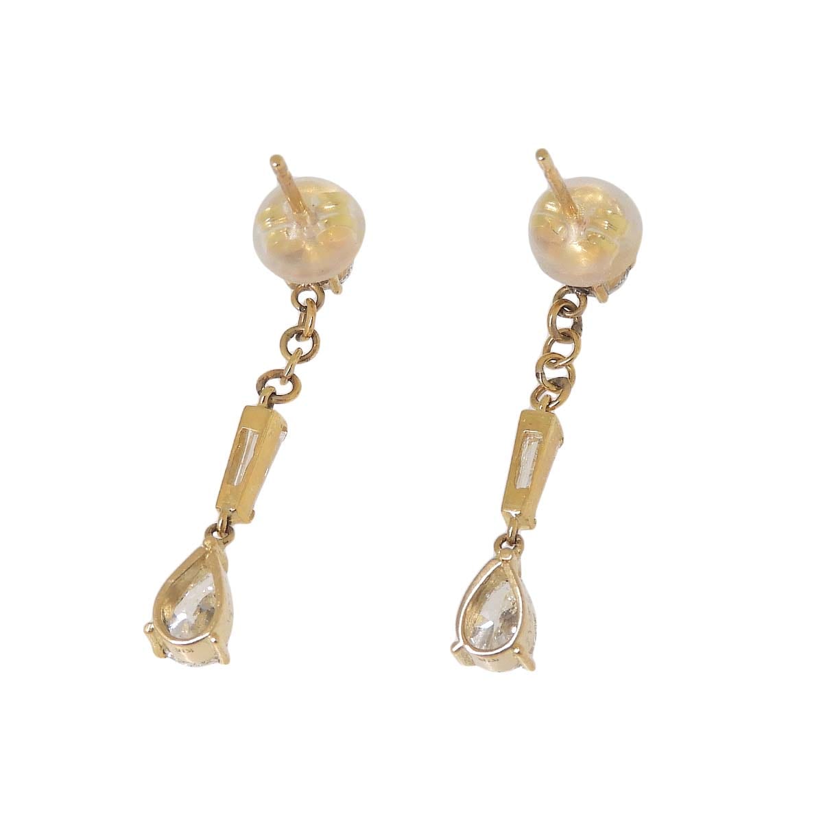K18 ダイヤモンド 0.50ct 0.50ct 雫 揺れ ピアス レディース 4777