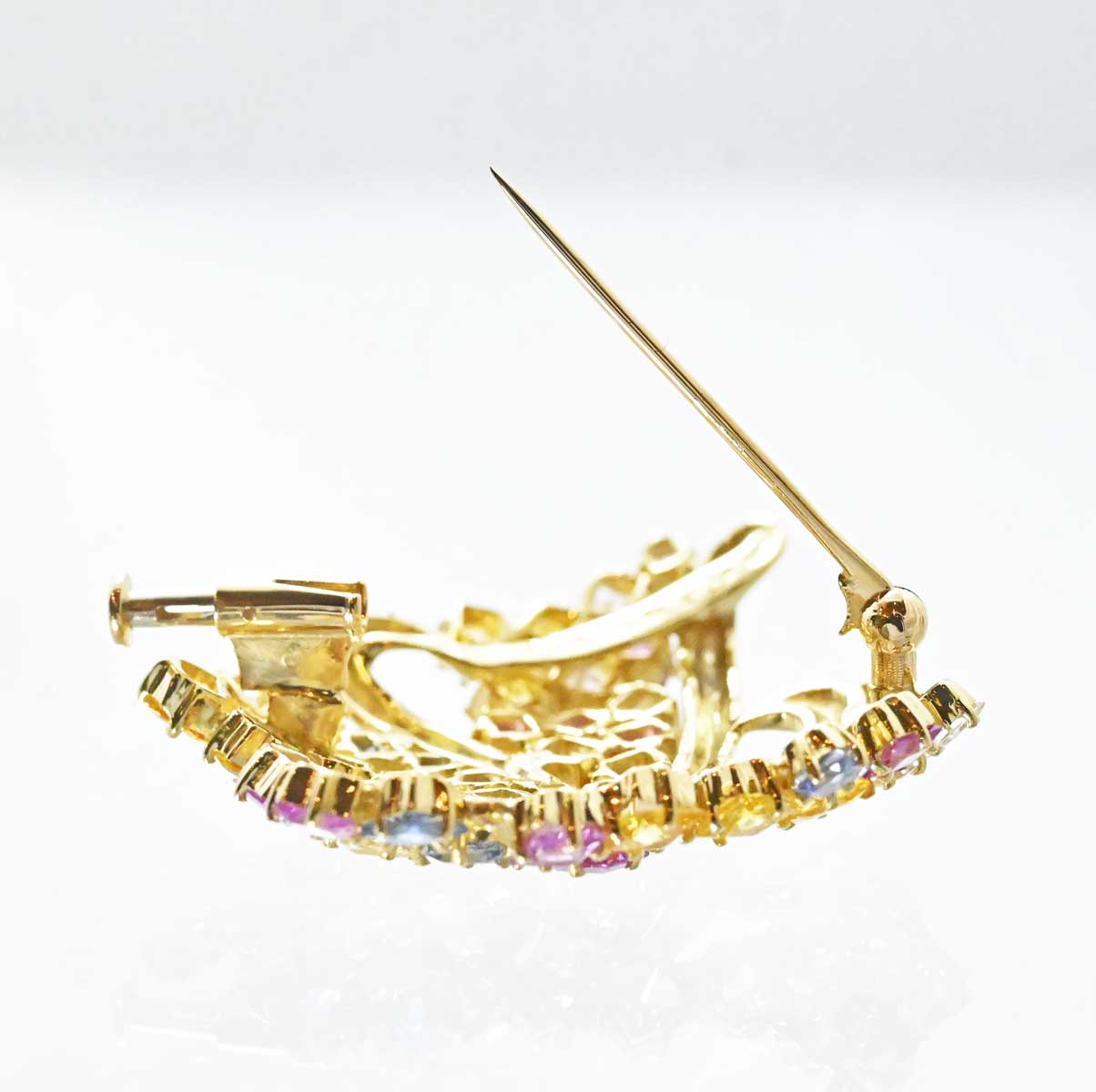 ジュネ Jeunet K18YG イエローゴールド サファイア7.01ct ブローチ 3208