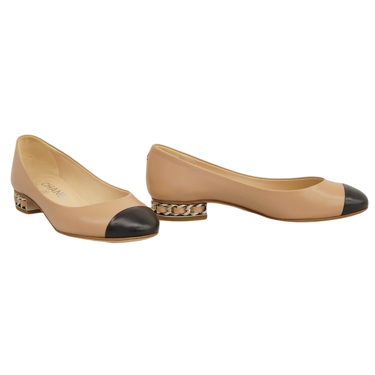 シャネル CHANEL ココマーク フラットシューズ バレエシューズ レザー