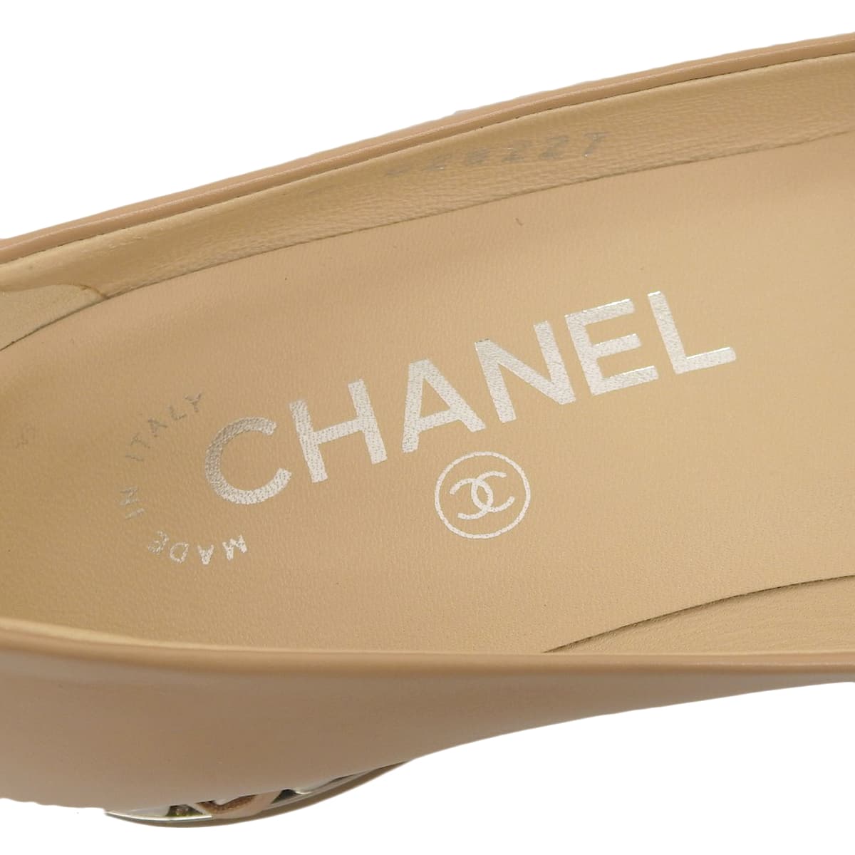 シャネル CHANEL ココマーク フラットシューズ バレエシューズ  レザー ベージュ×ブラック 35 22cm レディース 20C 4688