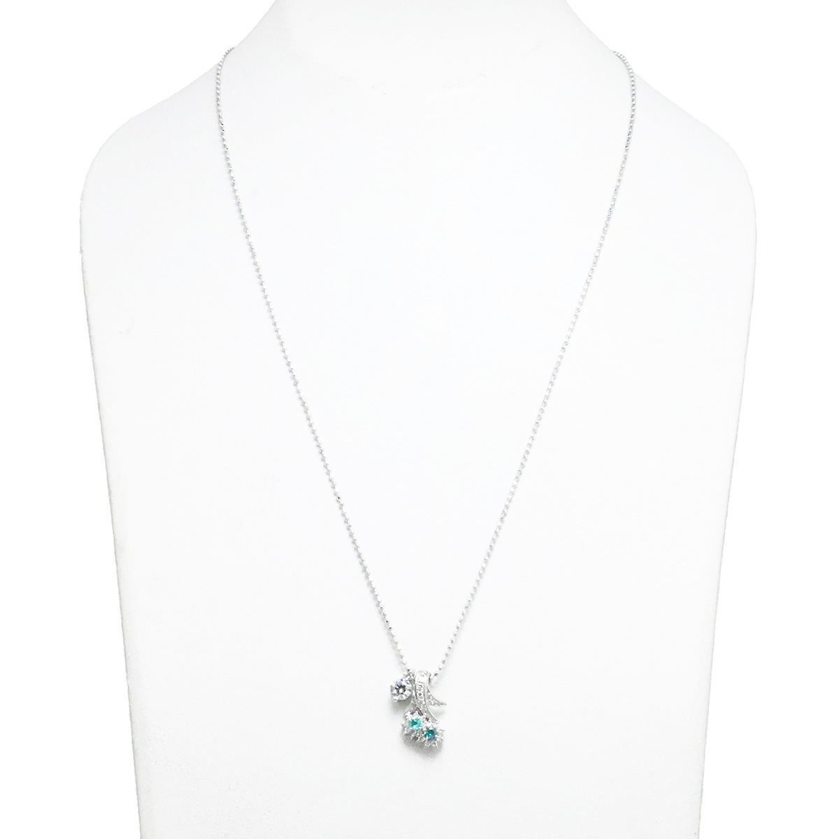 タサキ TASAKI タサキ PT900/800 ダイヤ0.20ct 0.31ct トルマリン ネックレス レディース  2129