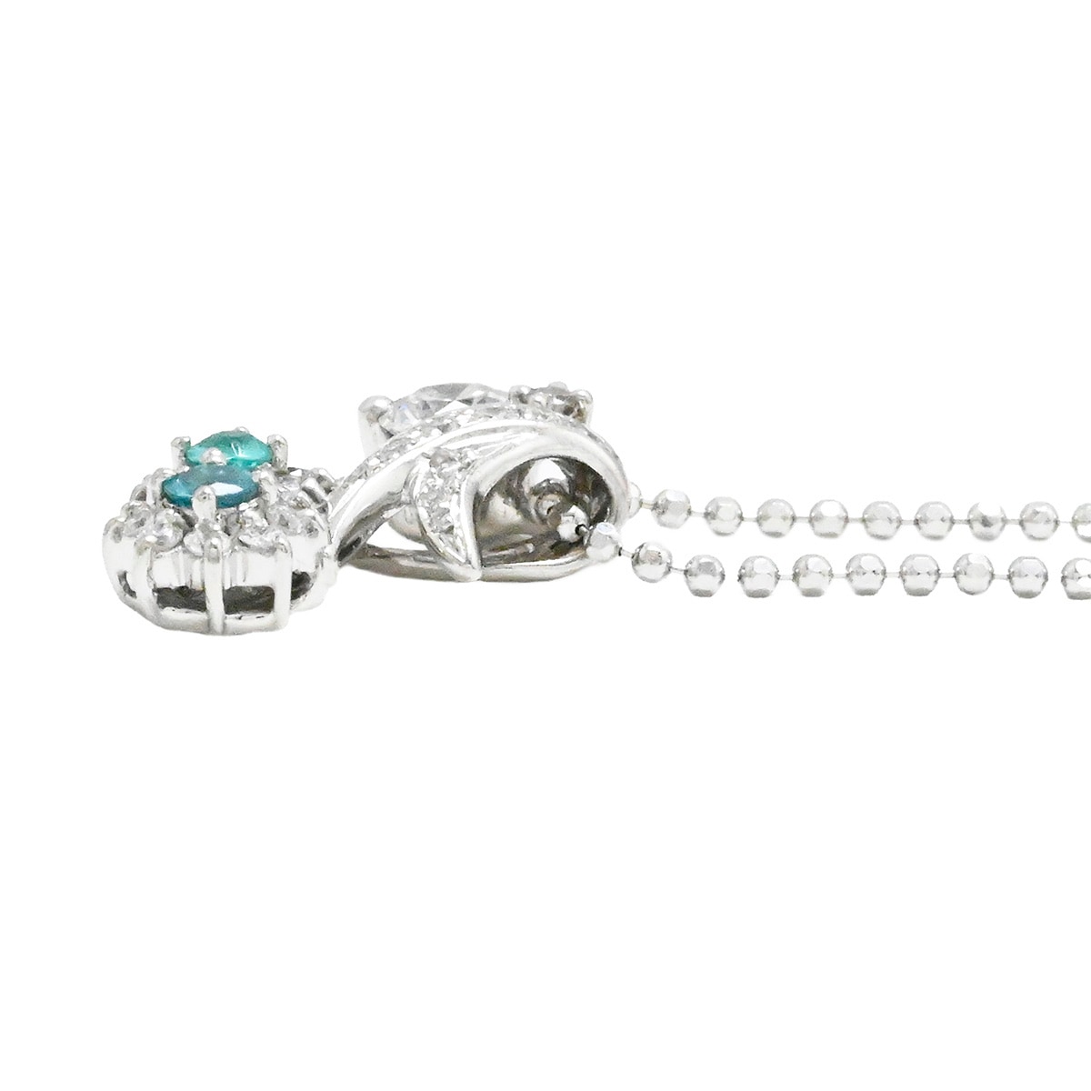 タサキ TASAKI タサキ PT900/800 ダイヤ0.20ct 0.31ct トルマリン ネックレス レディース  2129