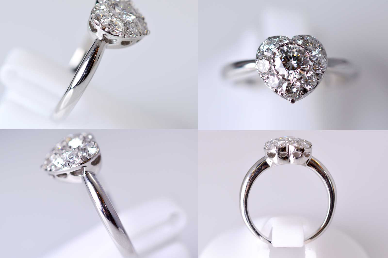 ジュエリー ノンブランド ＰＴ900 プラチナ ダイヤ 1.04ｃｔ ハートモチーフ リング 12号 ノンブランドジュエリー 6218