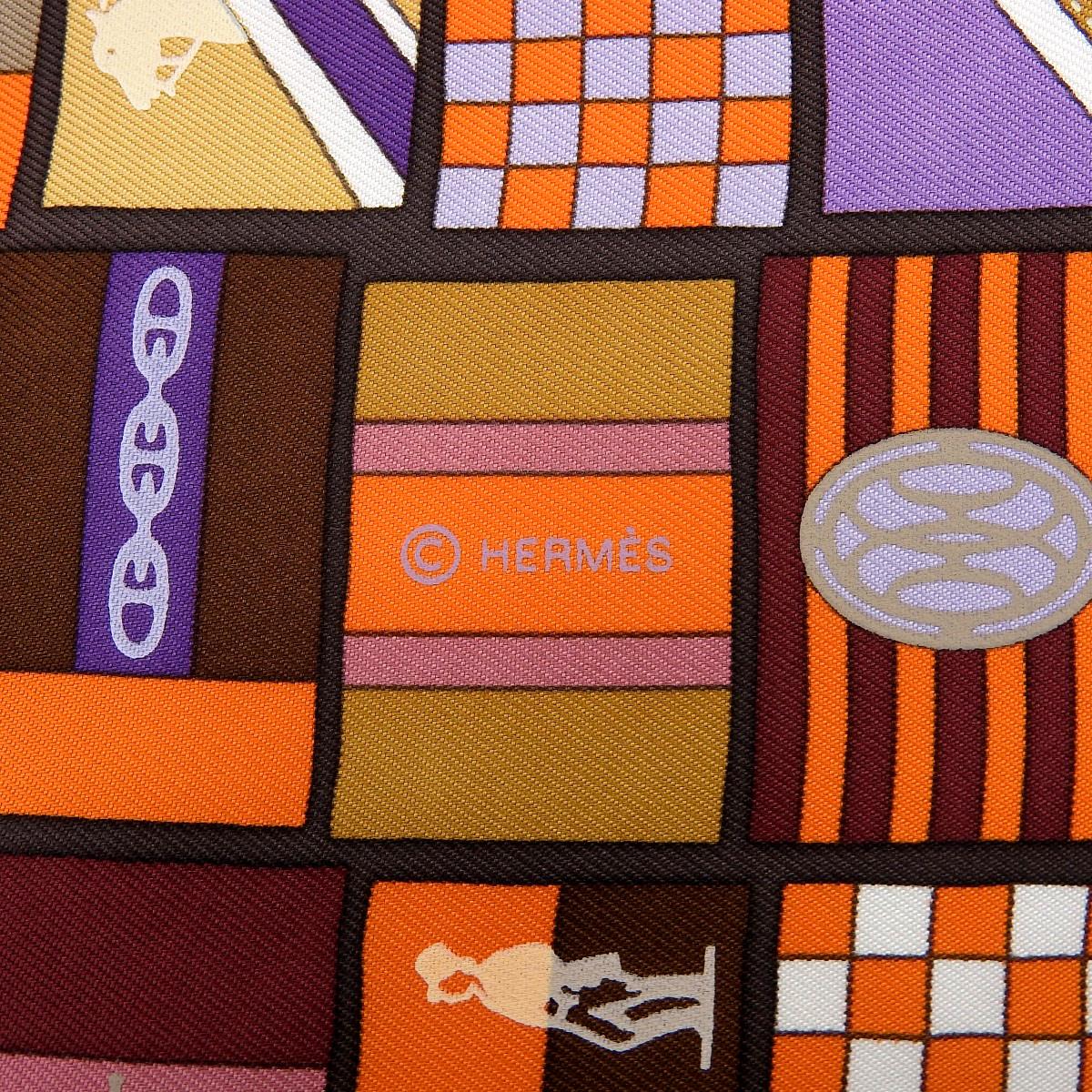 エルメス HERMES カレ90 HERMES EN VOYAGE ヴォヤージュ スカーフ シルク100% ブラウン×マルチカラー レディース 4246