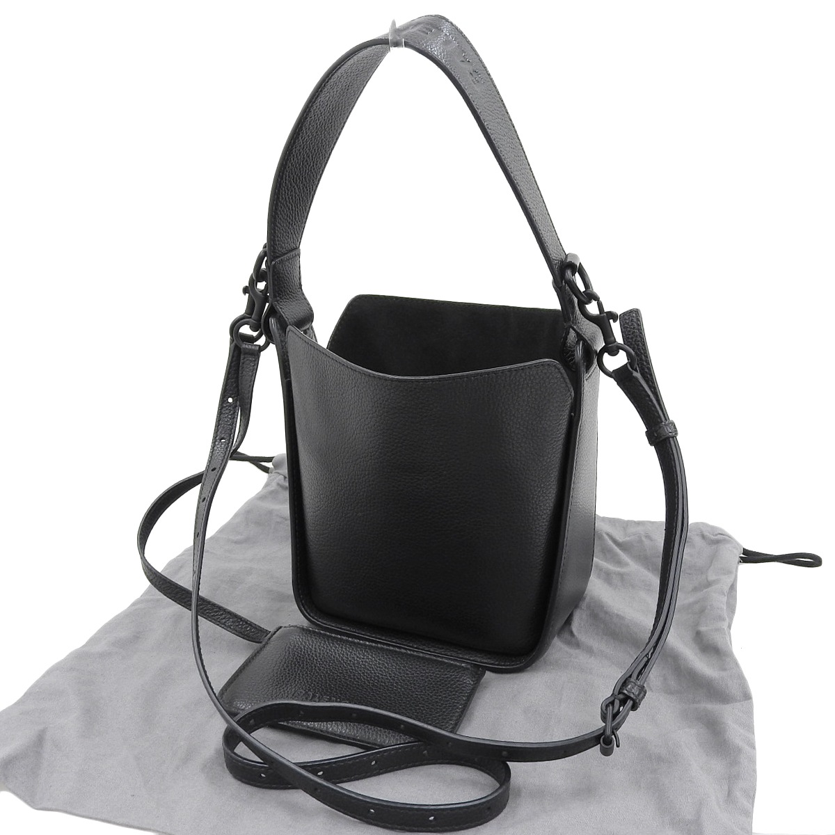 バレンシアガ BALENCIAGA ノースサウス XS 2wayショルダーバック ハンドバッグ ポーチ付き レザー ブラック レディース 4409