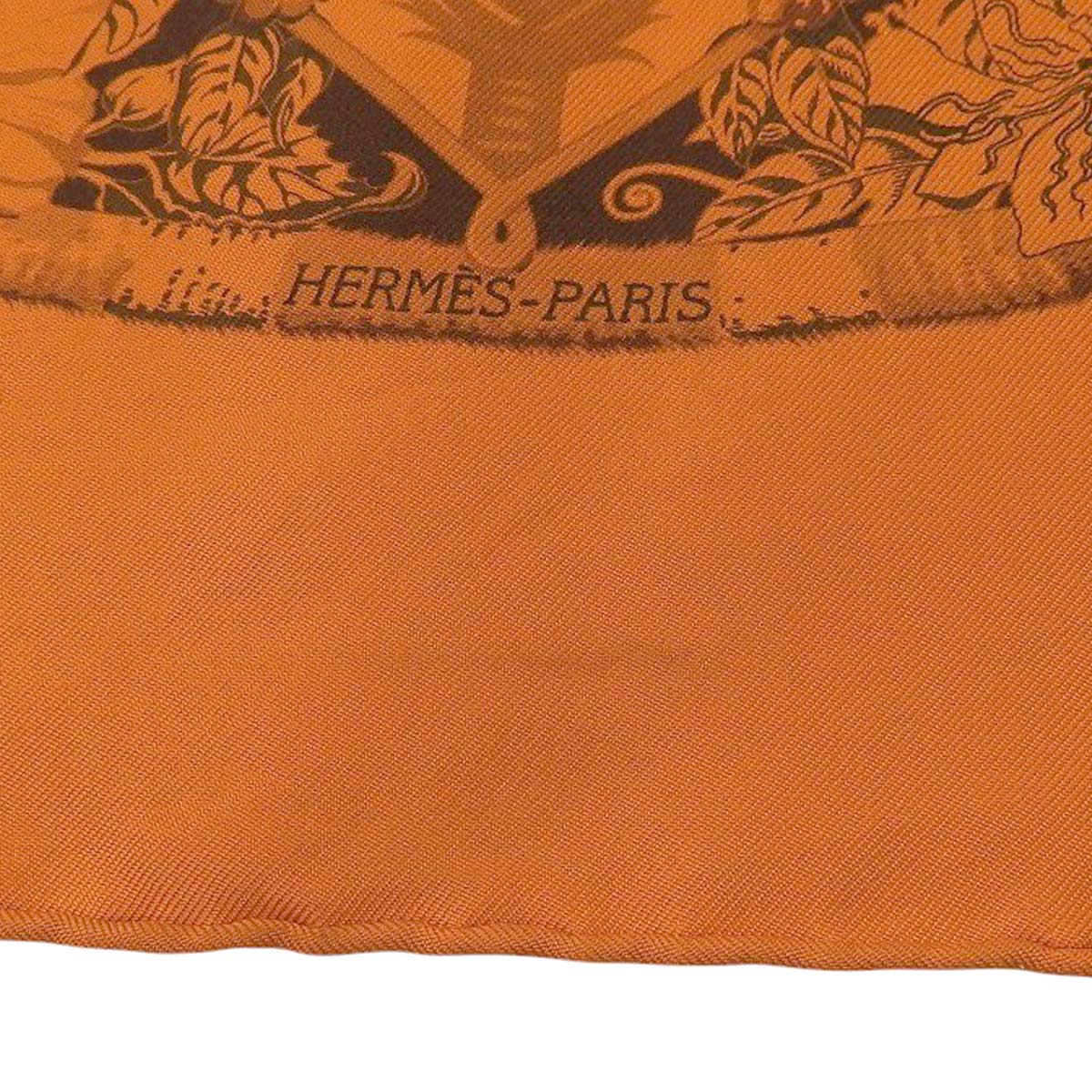 エルメス HERMES カレ70 SURTEINT DIP DYE アロハ スカーフ シルク オレンジ レディース 4623