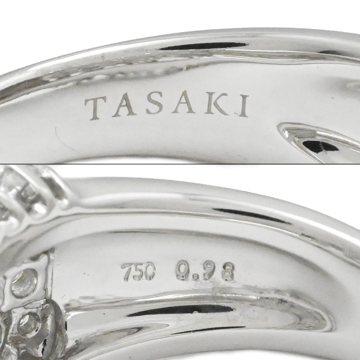 タサキ TASAKI K18WG ホワイトゴールド ダイヤ0.98ct リング サイズ14号 レディース  3971