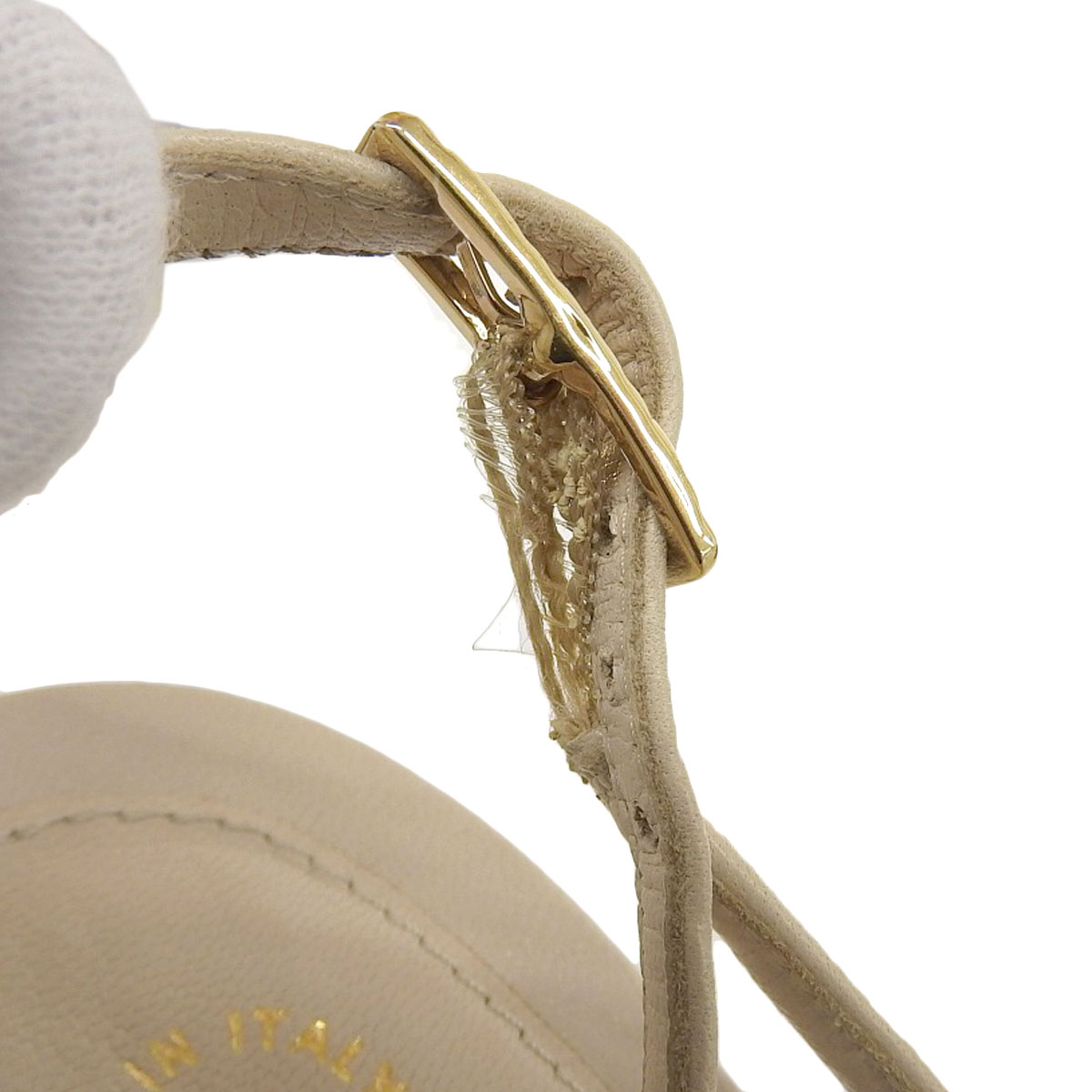 シャネル CHANEL マトラッセ サンダル レザー ベージュ 37 1/2 レディース 8145