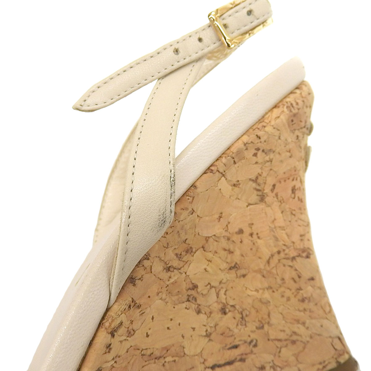 シャネル CHANEL マトラッセ サンダル レザー ベージュ 37 1/2 レディース 8145