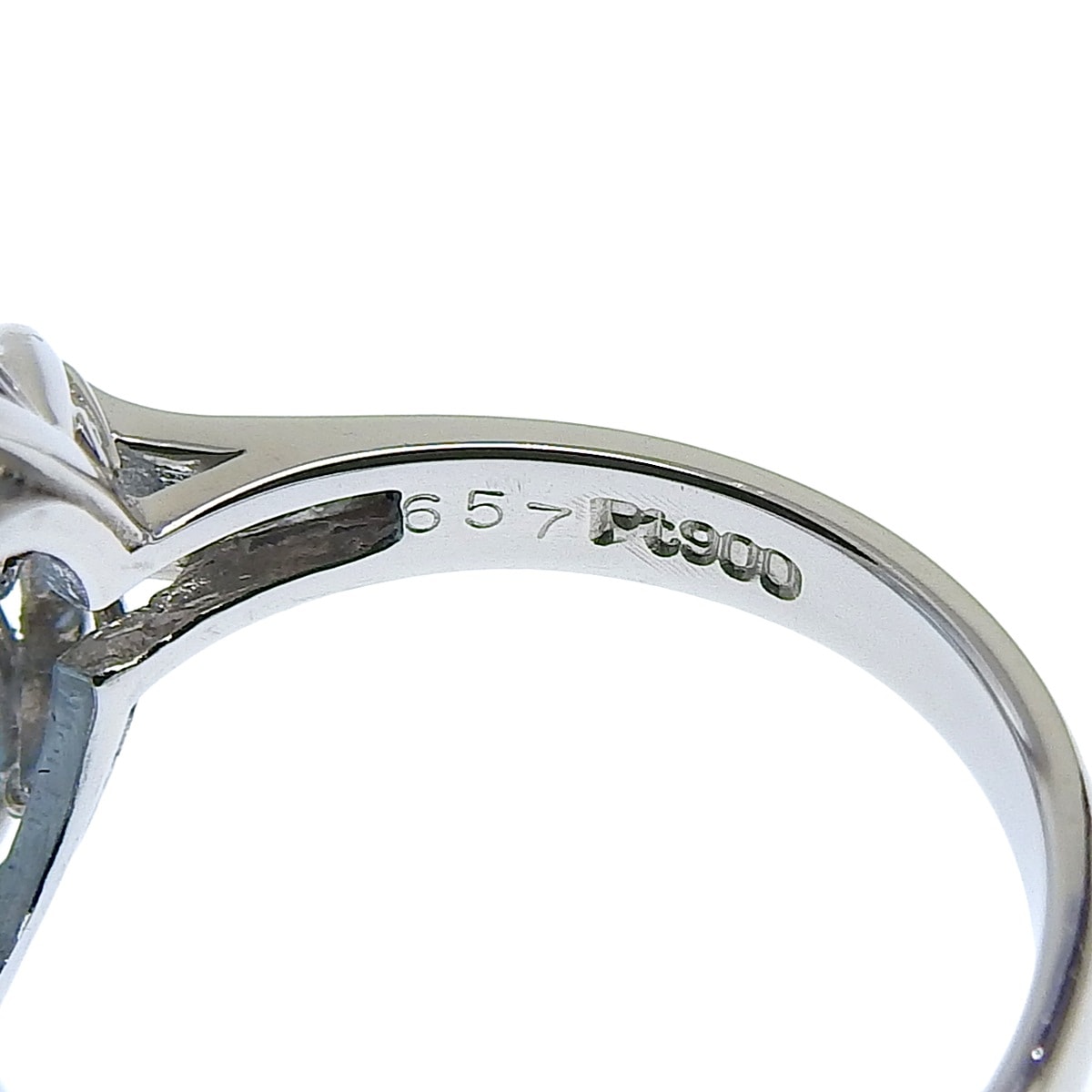 Pt900 プラチナ ブルートパーズ 6.57ct ダイヤモンド 0.08ct リング 指輪 11.5号 レディース 4208