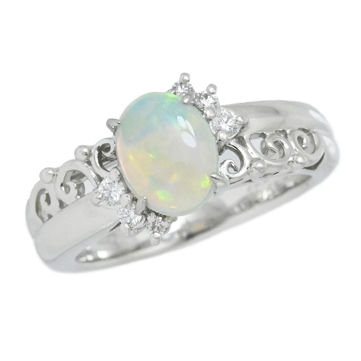 ポーラ POLA PT900 プラチナ オパール0.55ct ダイヤ0.09ct リング サイズ11号 レディース  3972