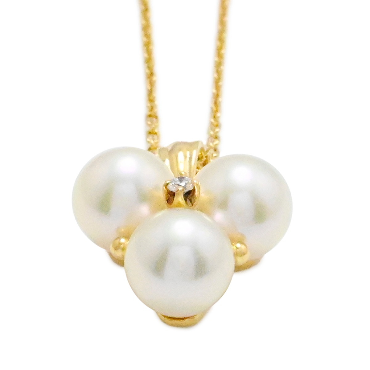 MIKIMOTO 真珠 ゴールド ネックレス ミキモト MIKIMOTO K18YG イエローゴールド パール ダイヤ 真珠
