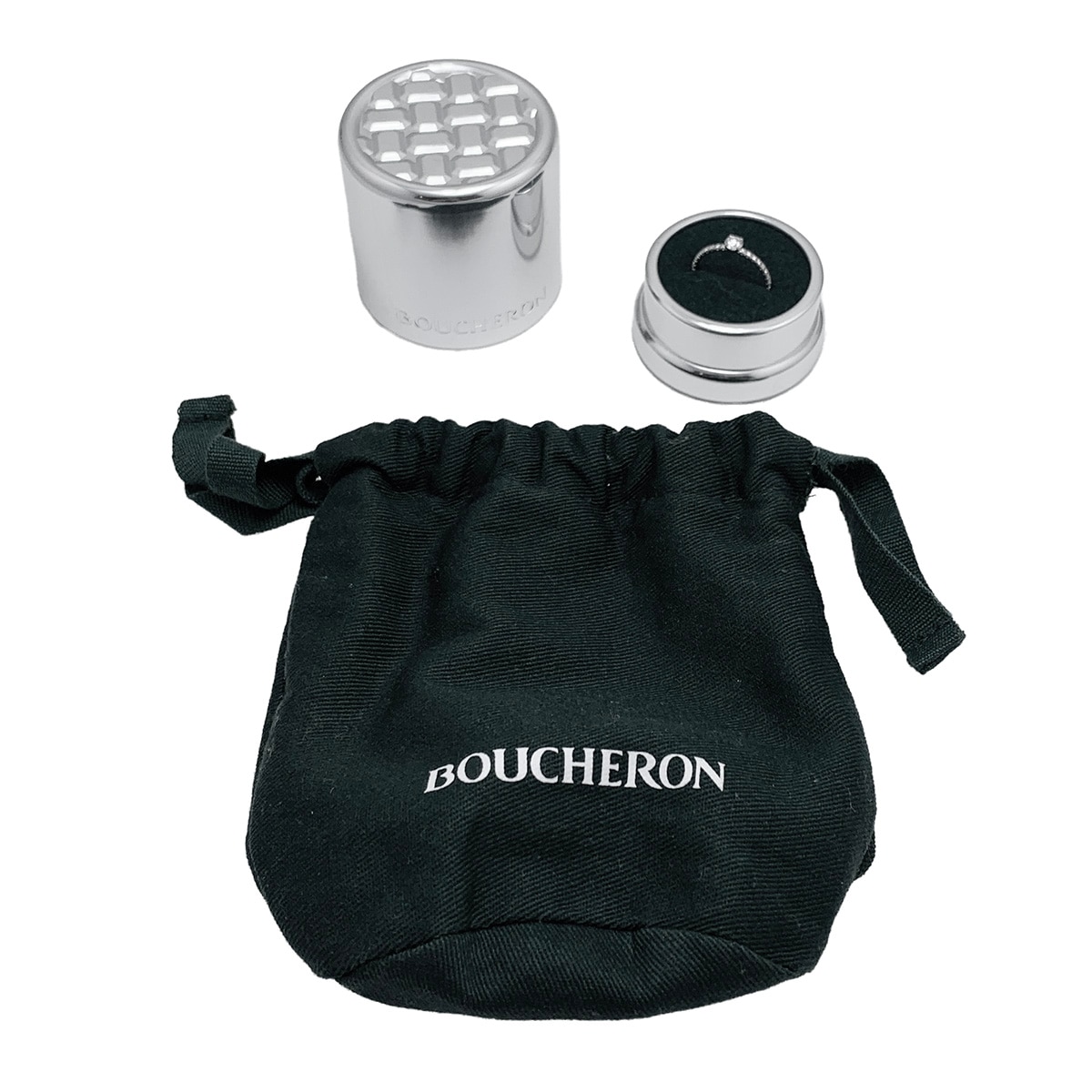 ブシュロン BOUCHERON Pt950 プラチナ ダイヤ ミニ ビーラブド リング サイズ48 レディース 一粒ダイヤモンド 指輪  2131