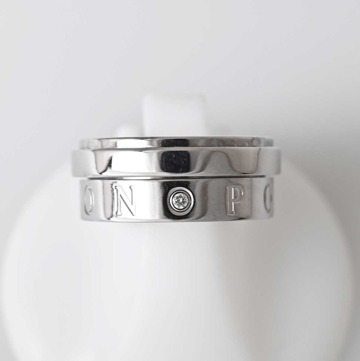 ピアジェ PIAGET 750ＷG ホワイトゴールド ポセションリング ダイヤ2P 50号 7736