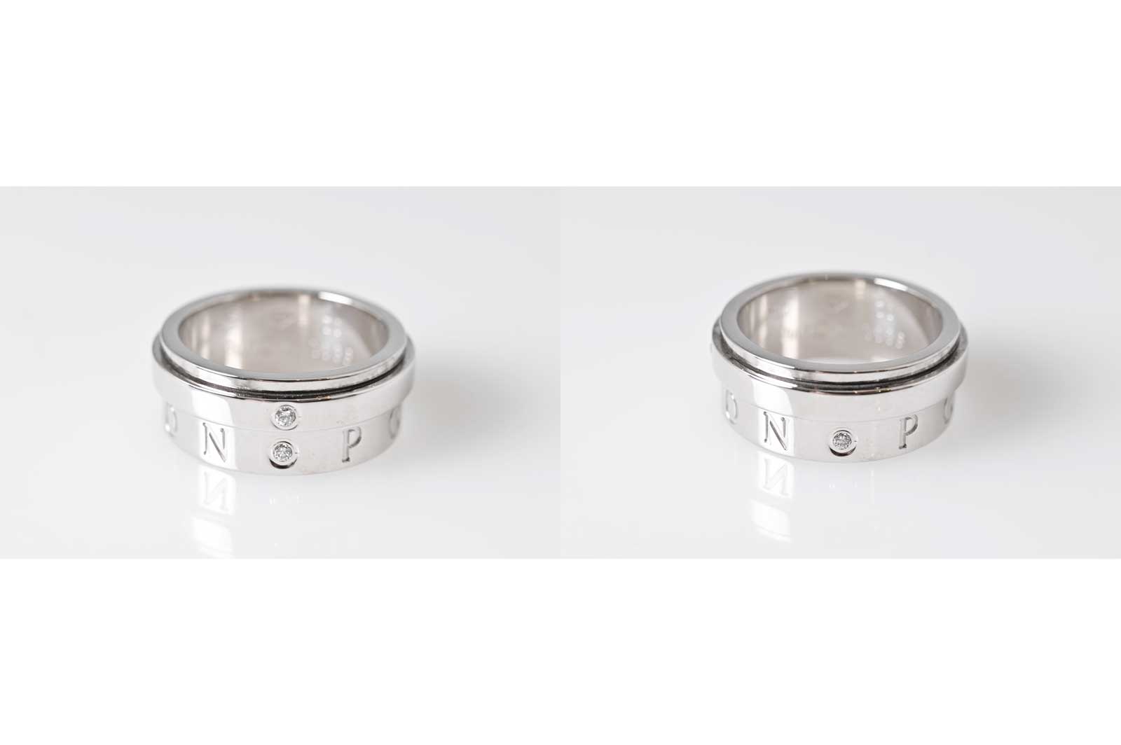 ピアジェ PIAGET 750ＷG ホワイトゴールド ポセションリング ダイヤ2P 50号 7736