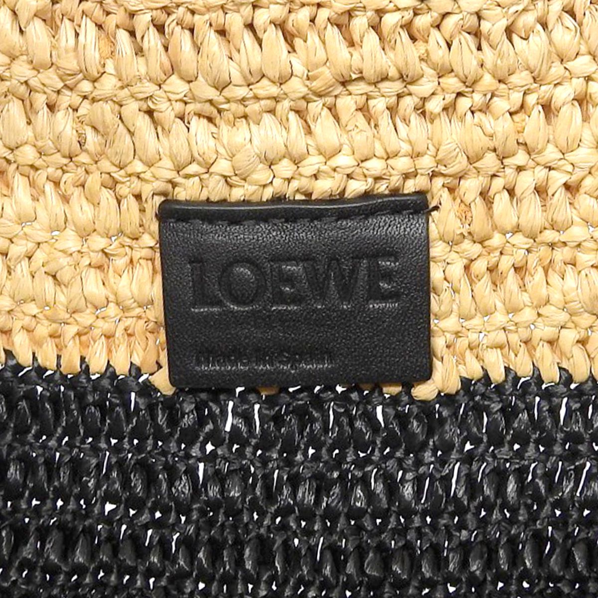 ロエベ LOEWE フラメンコ ショルダーバッグ ストロー レザー ブラック レディース 4133