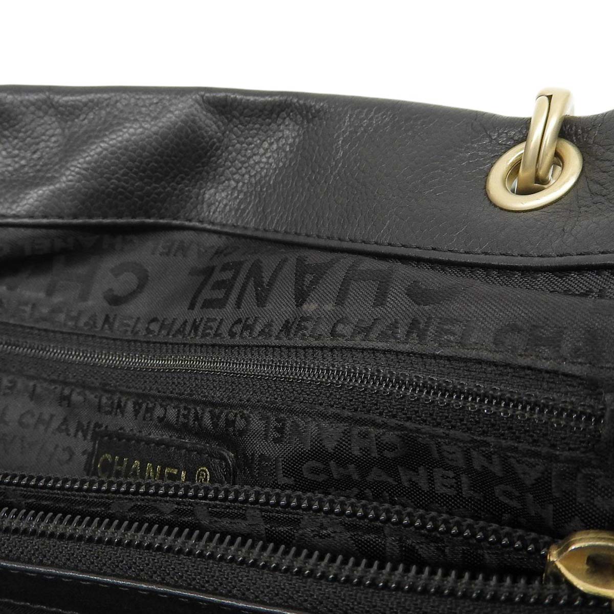 シャネル CHANEL ココマーク ハンドバッグ キャビアスキン ブラック レディース 8番台 4625