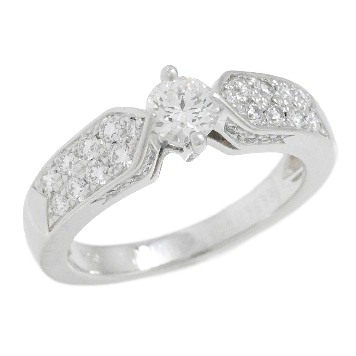 ショーメ CHAUMET PT950 プラチナ プリュム ソリテール ダイヤリング 