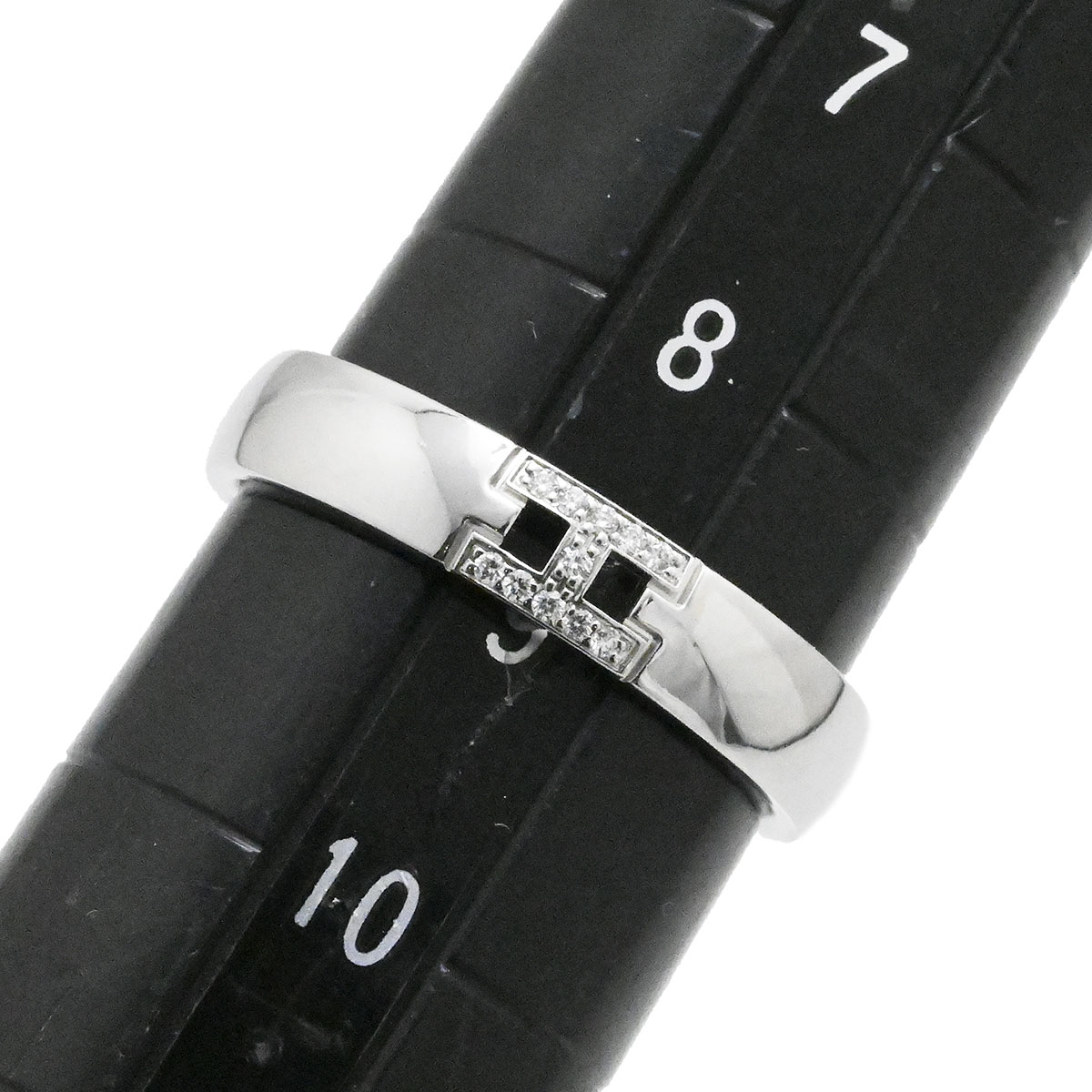 エルメス HERMES ヘラクレスミニ 750WG ホワイトゴールド ダイヤ リング サイズ49 レディース 3728