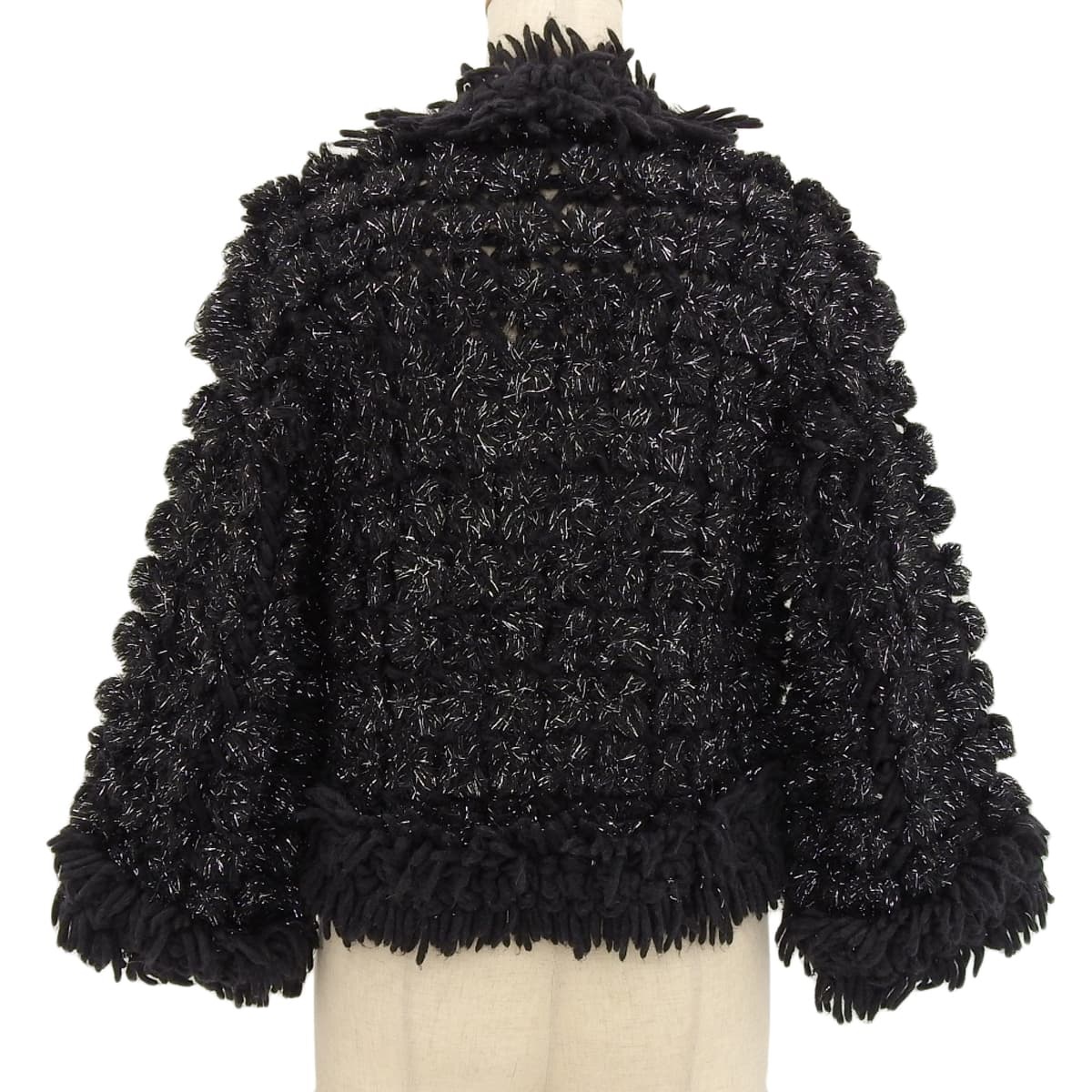 シャネル CHANEL  ココマーク ラメカーディガン アルパカ混 モヘア混 ブラック 38 レディース 09A 4692