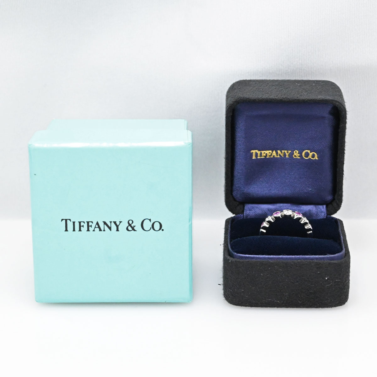 ティファニー TIFFANY & Co. PT950 プラチナ ジャズグラジェエイテッド リング 8号 レディース  3395