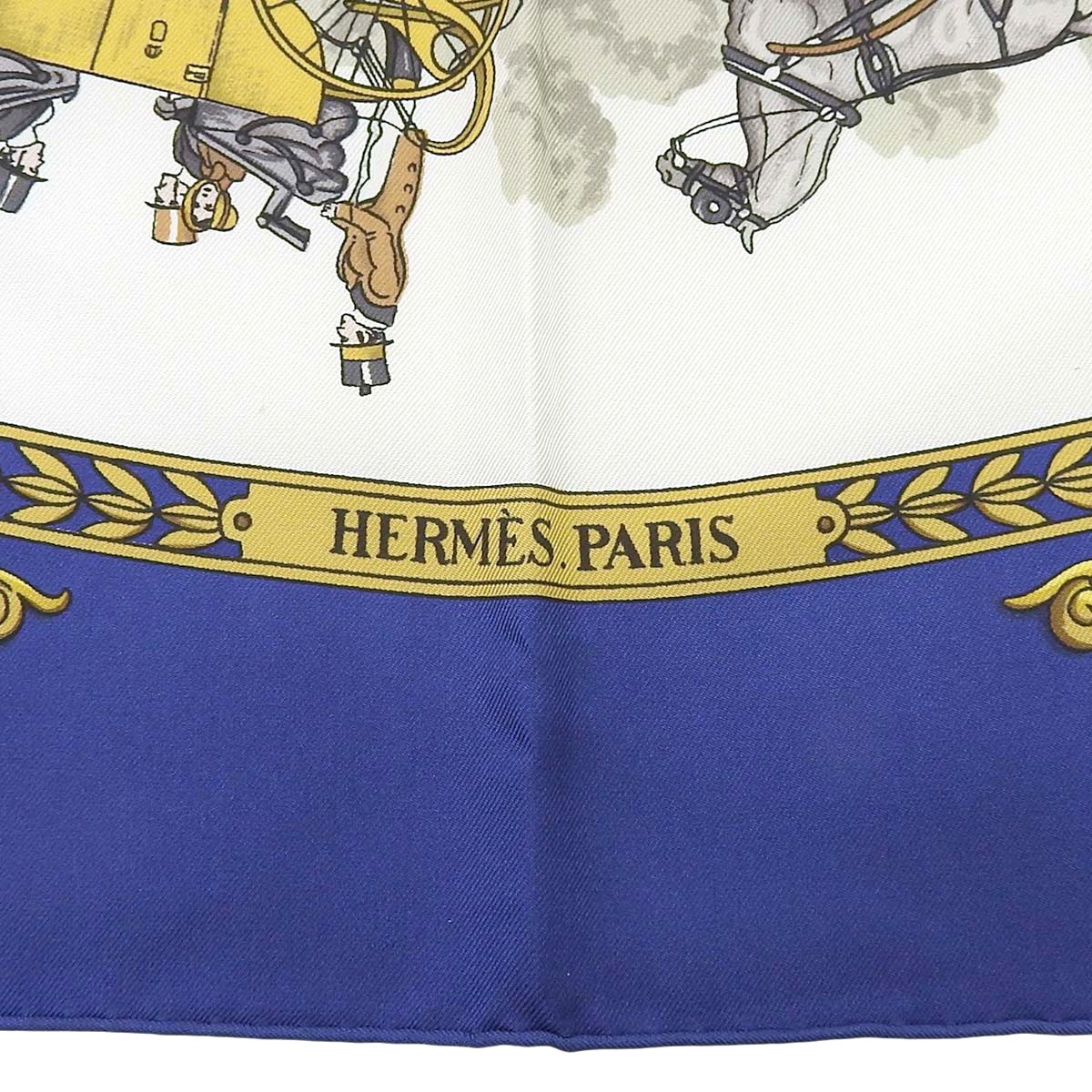 エルメス HERMES カレ90 ロンシャンへの散歩 馬車 スカーフ シルク