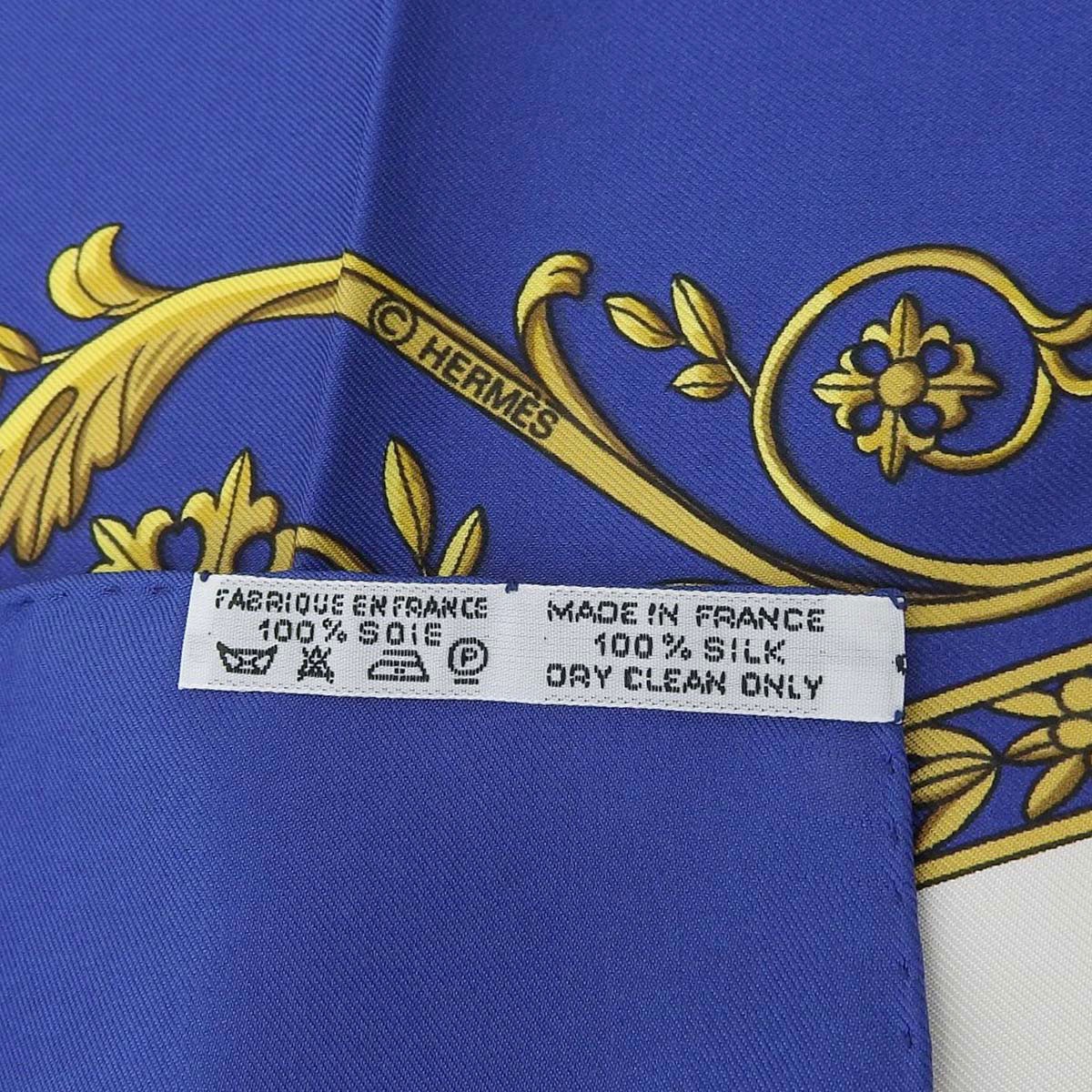 エルメス HERMES カレ90 ロンシャンへの散歩 馬車 スカーフ シルク ネイビー×マルチカラー レディース 4716